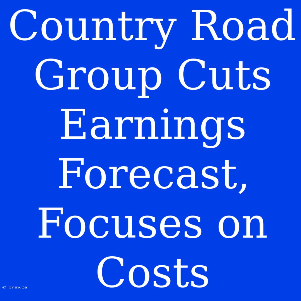 Country Road Group Cuts Earnings Forecast, Focuses On Costs