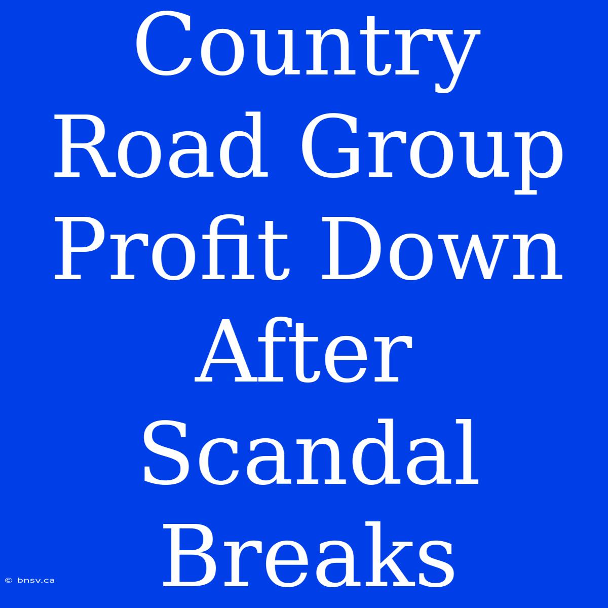 Country Road Group Profit Down After Scandal Breaks