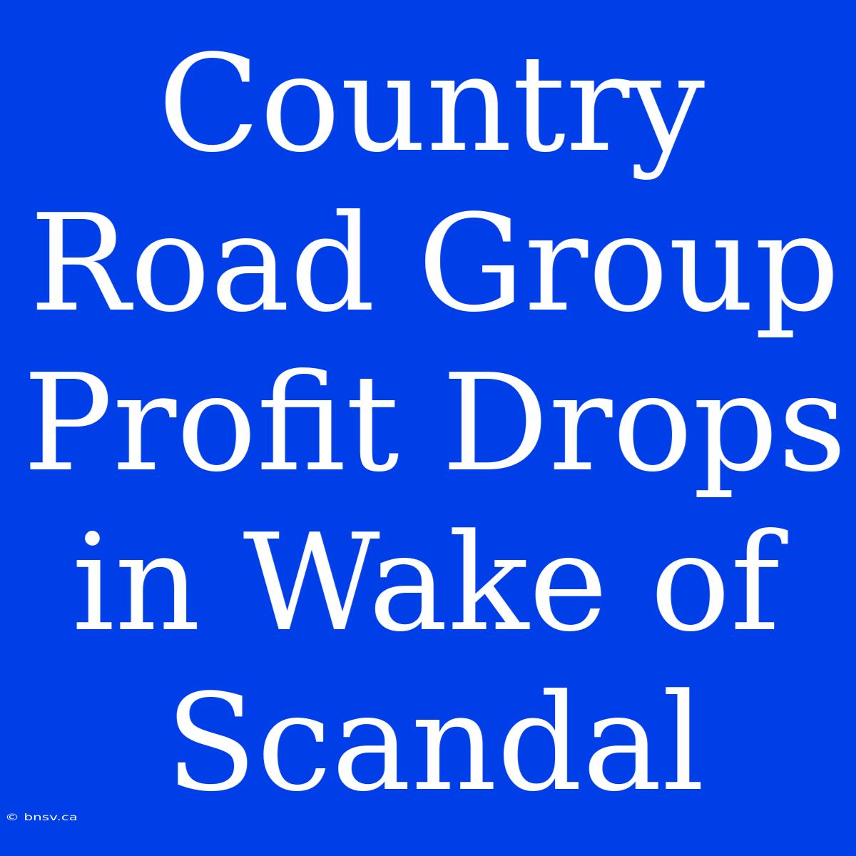 Country Road Group Profit Drops In Wake Of Scandal