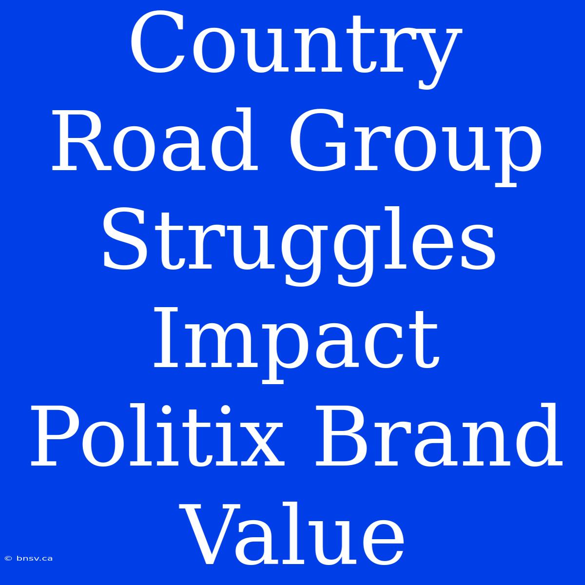 Country Road Group Struggles Impact Politix Brand Value