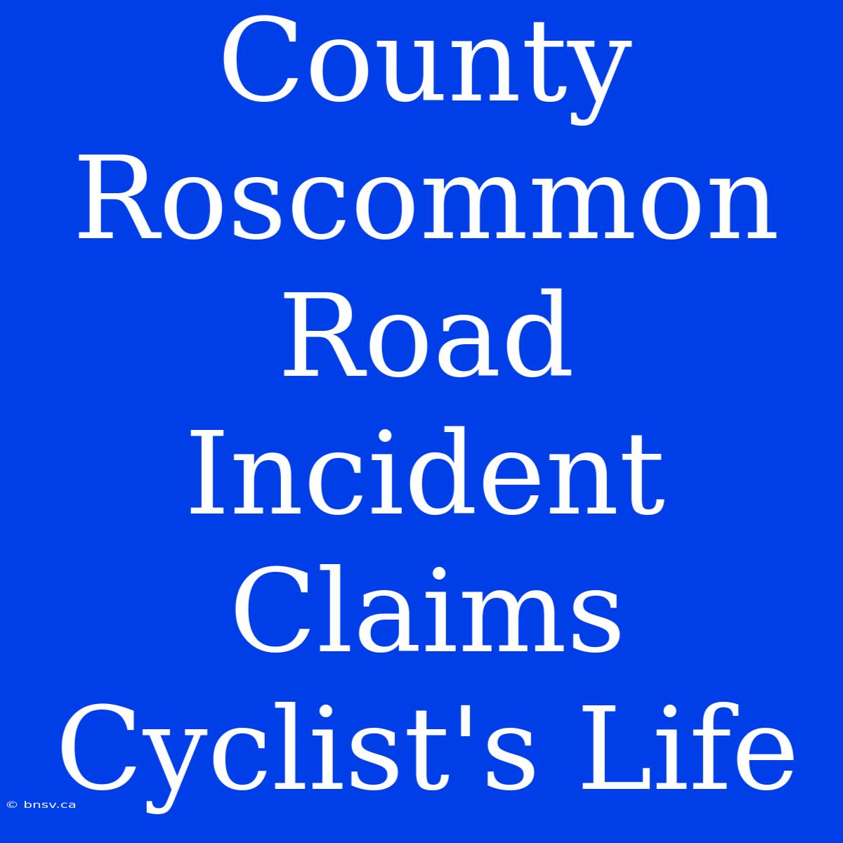 County Roscommon Road Incident Claims Cyclist's Life