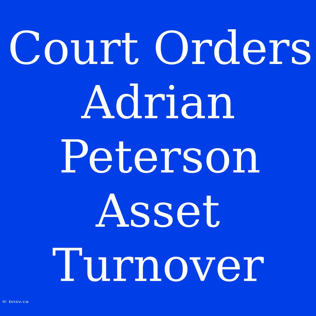 Court Orders Adrian Peterson Asset Turnover