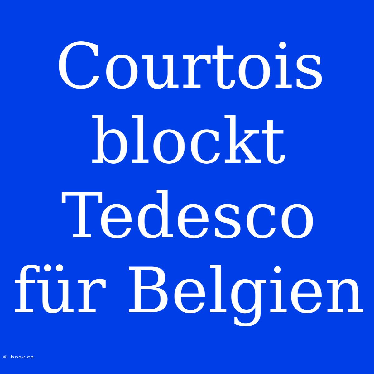 Courtois Blockt Tedesco Für Belgien