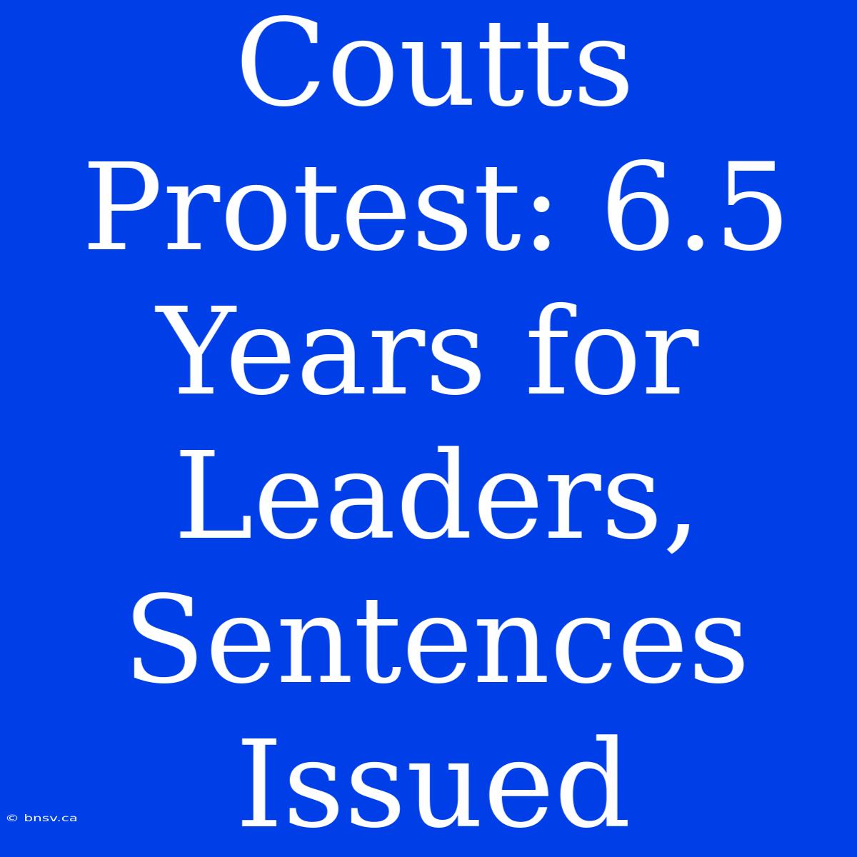 Coutts Protest: 6.5 Years For Leaders, Sentences Issued