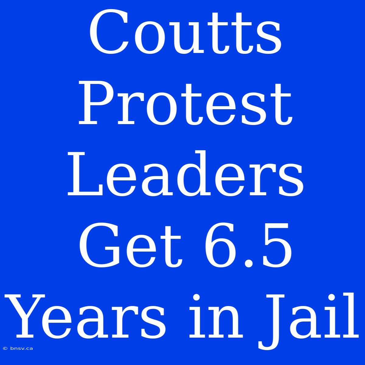 Coutts Protest Leaders Get 6.5 Years In Jail