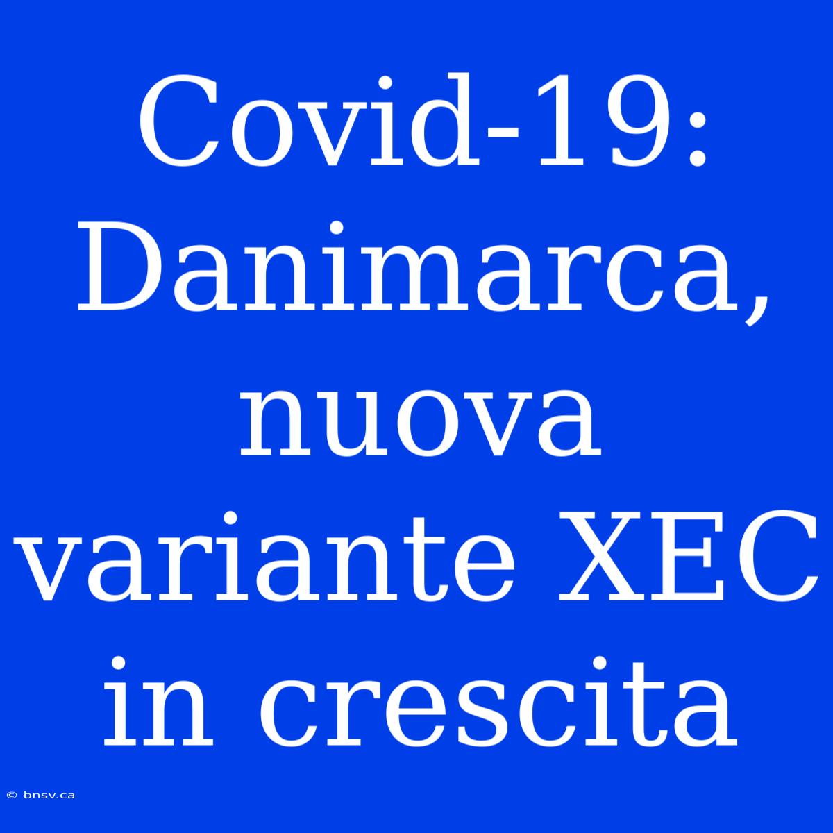 Covid-19: Danimarca, Nuova Variante XEC In Crescita