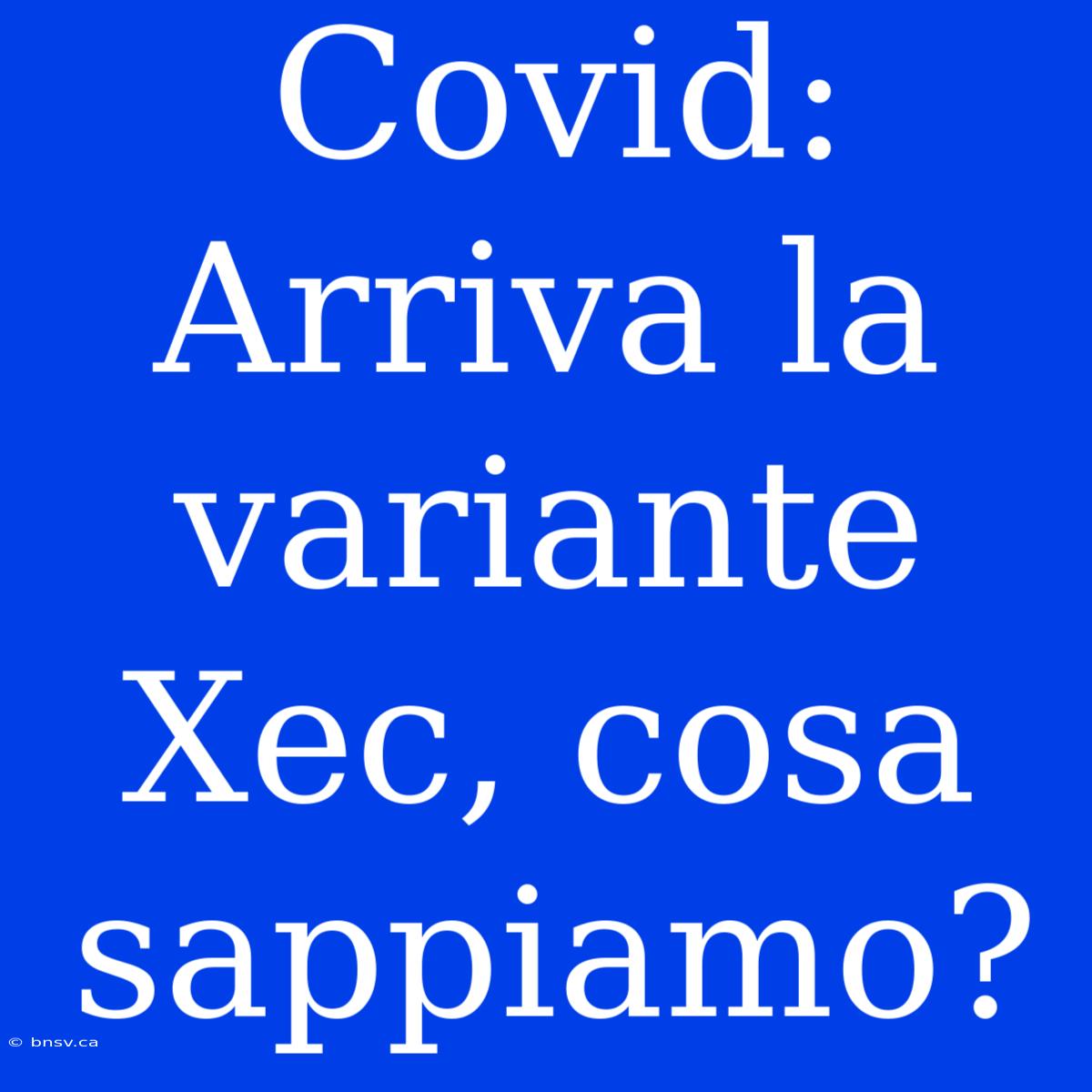 Covid: Arriva La Variante Xec, Cosa Sappiamo?