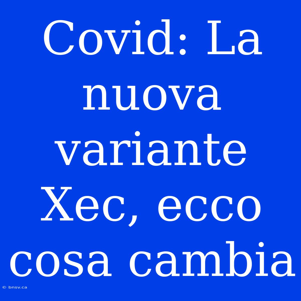 Covid: La Nuova Variante Xec, Ecco Cosa Cambia