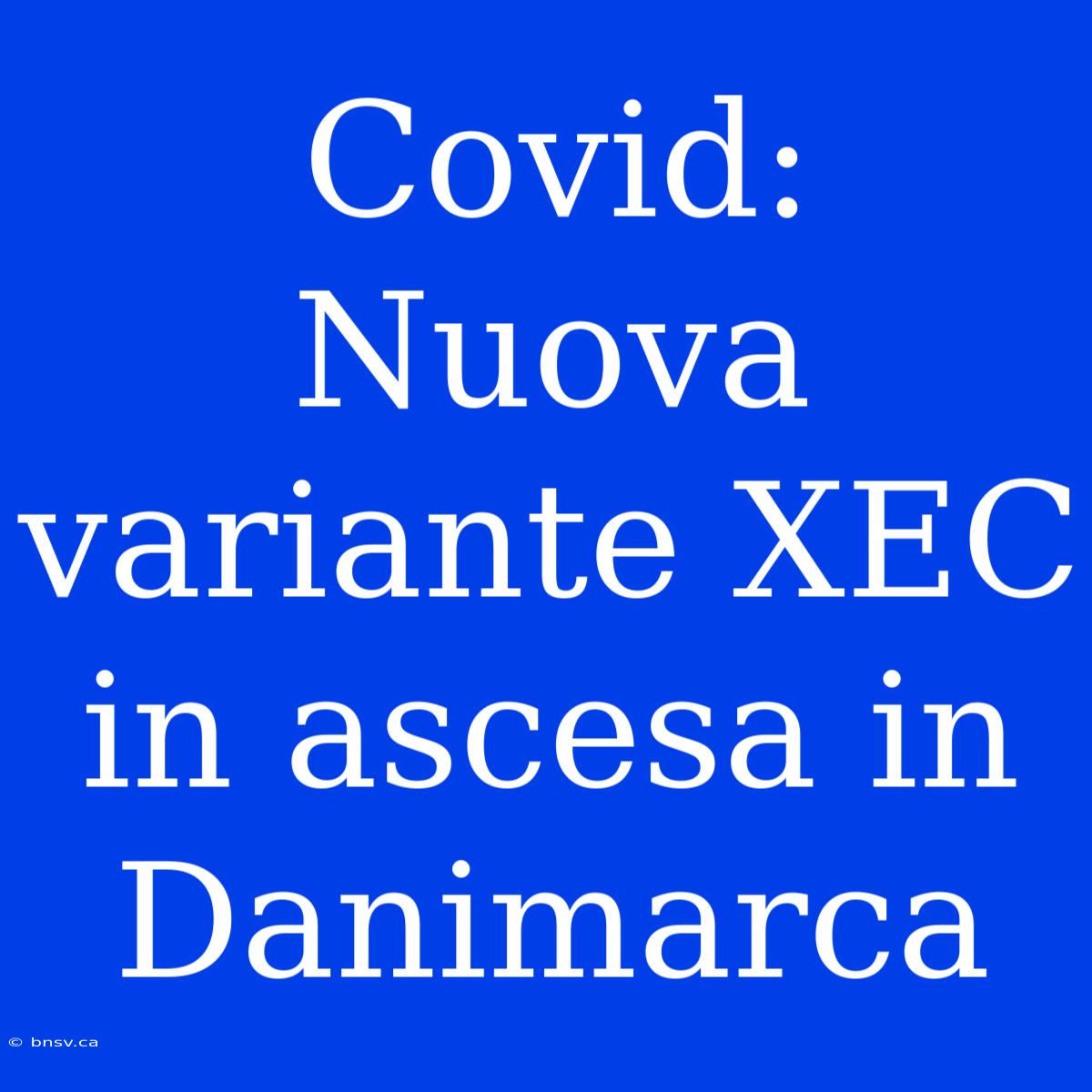 Covid: Nuova Variante XEC In Ascesa In Danimarca