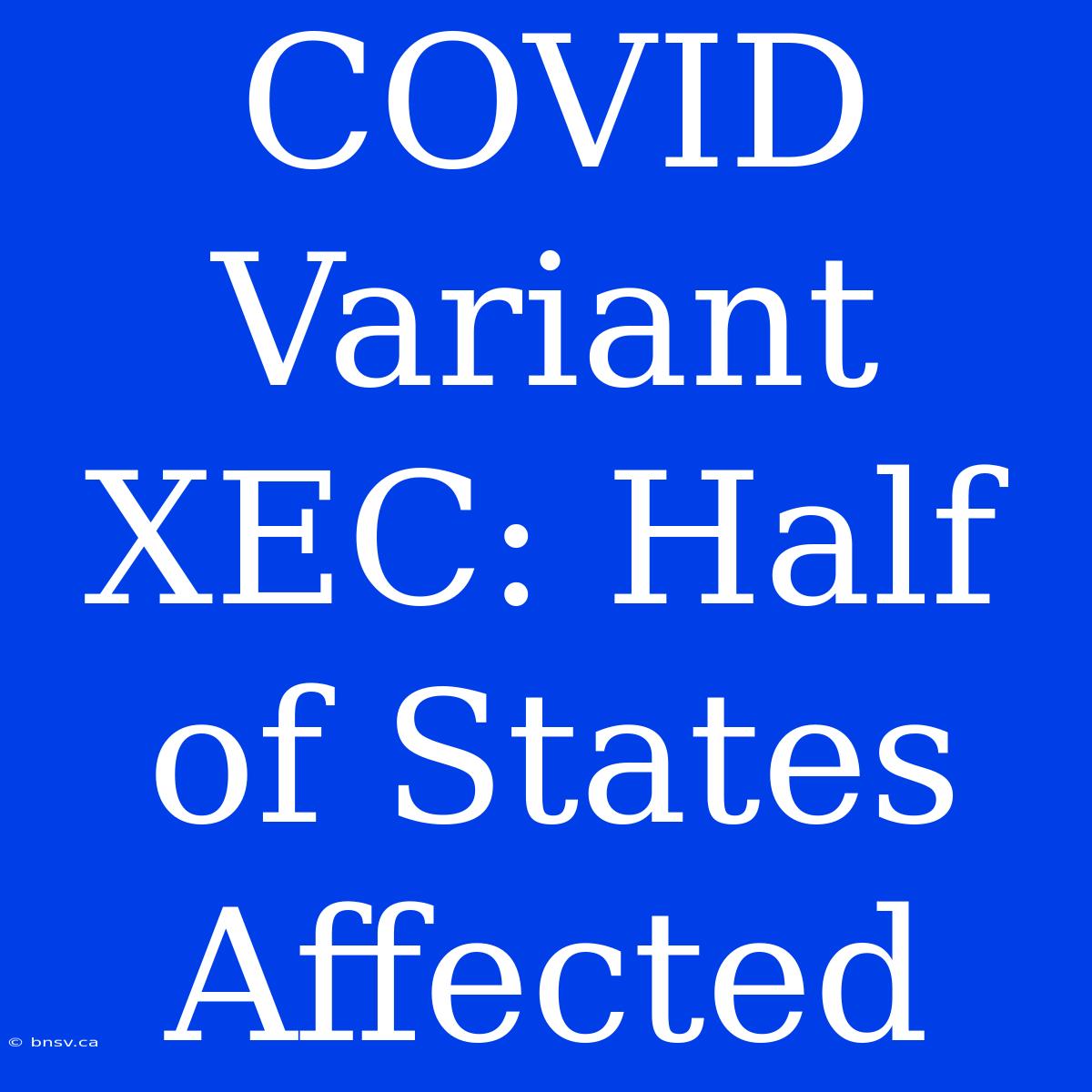 COVID Variant XEC: Half Of States Affected