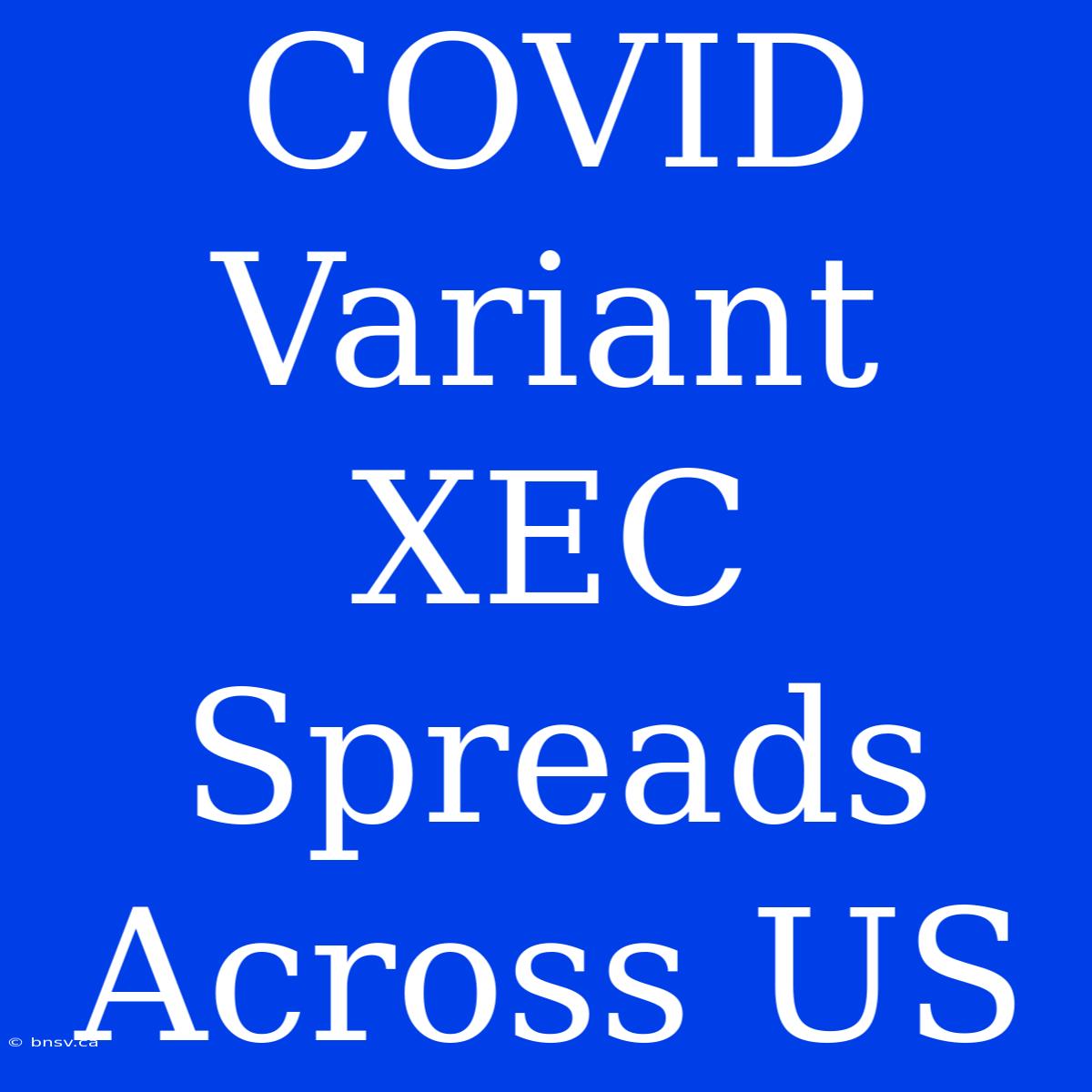 COVID Variant XEC Spreads Across US