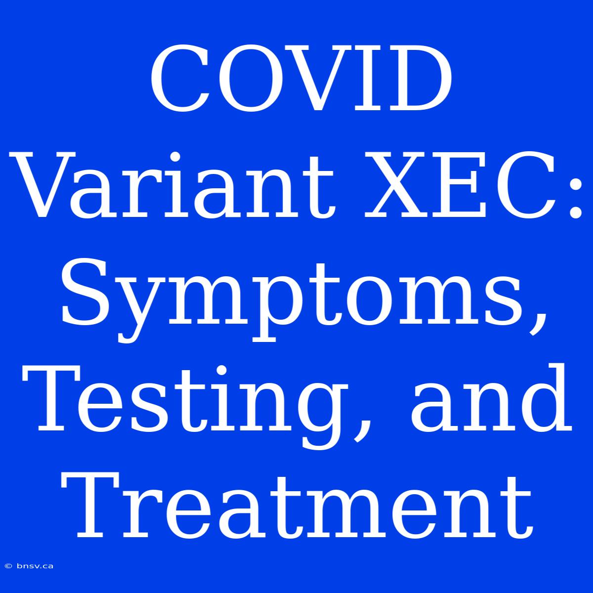 COVID Variant XEC: Symptoms, Testing, And Treatment