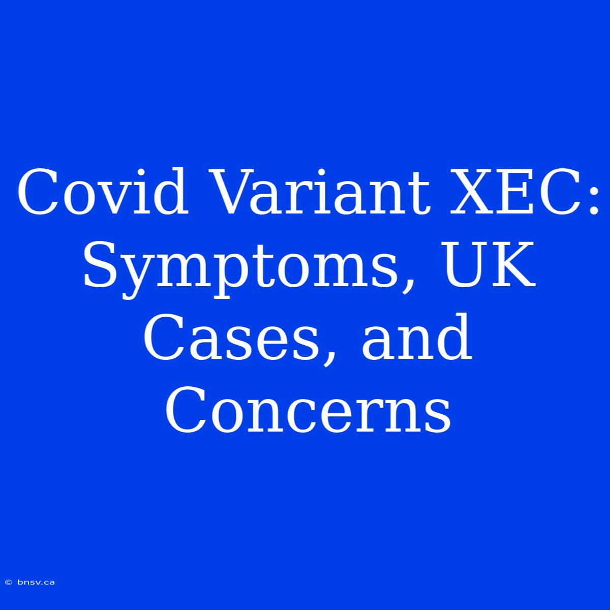 Covid Variant XEC: Symptoms, UK Cases, And Concerns