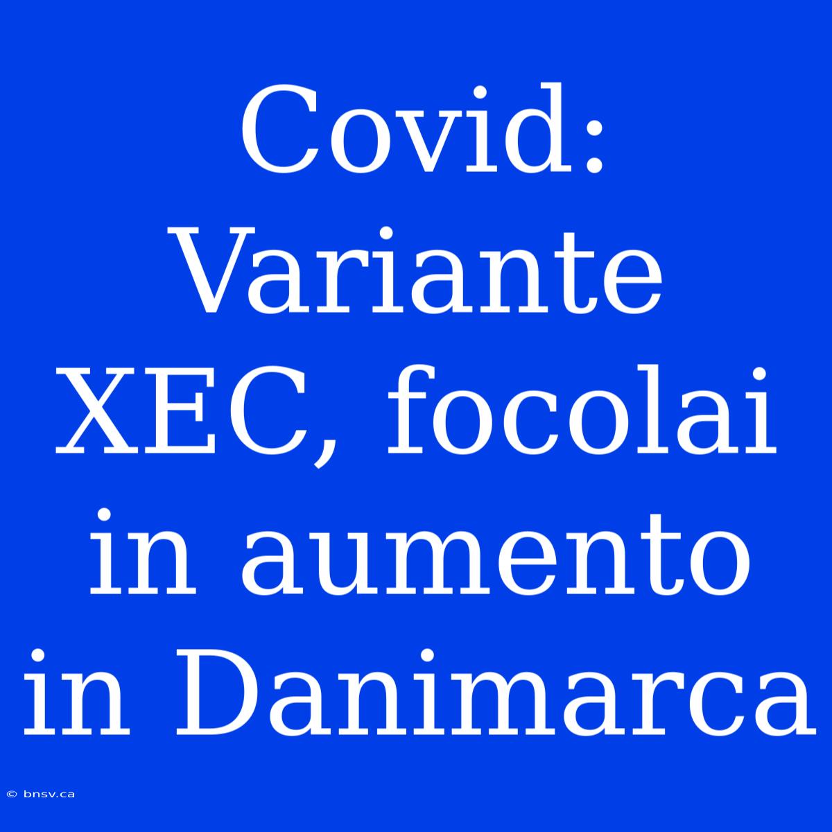 Covid: Variante XEC, Focolai In Aumento In Danimarca