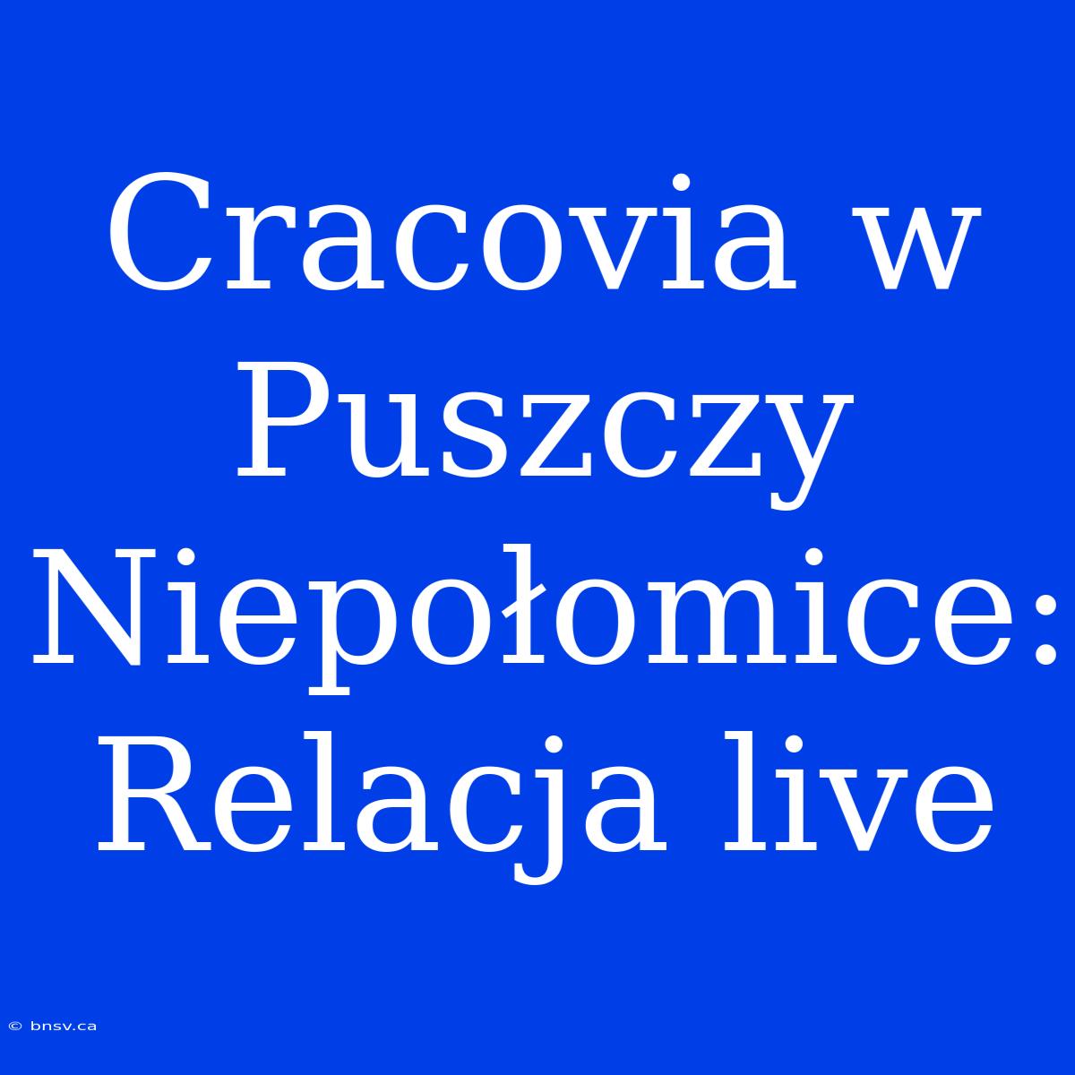 Cracovia W Puszczy Niepołomice: Relacja Live