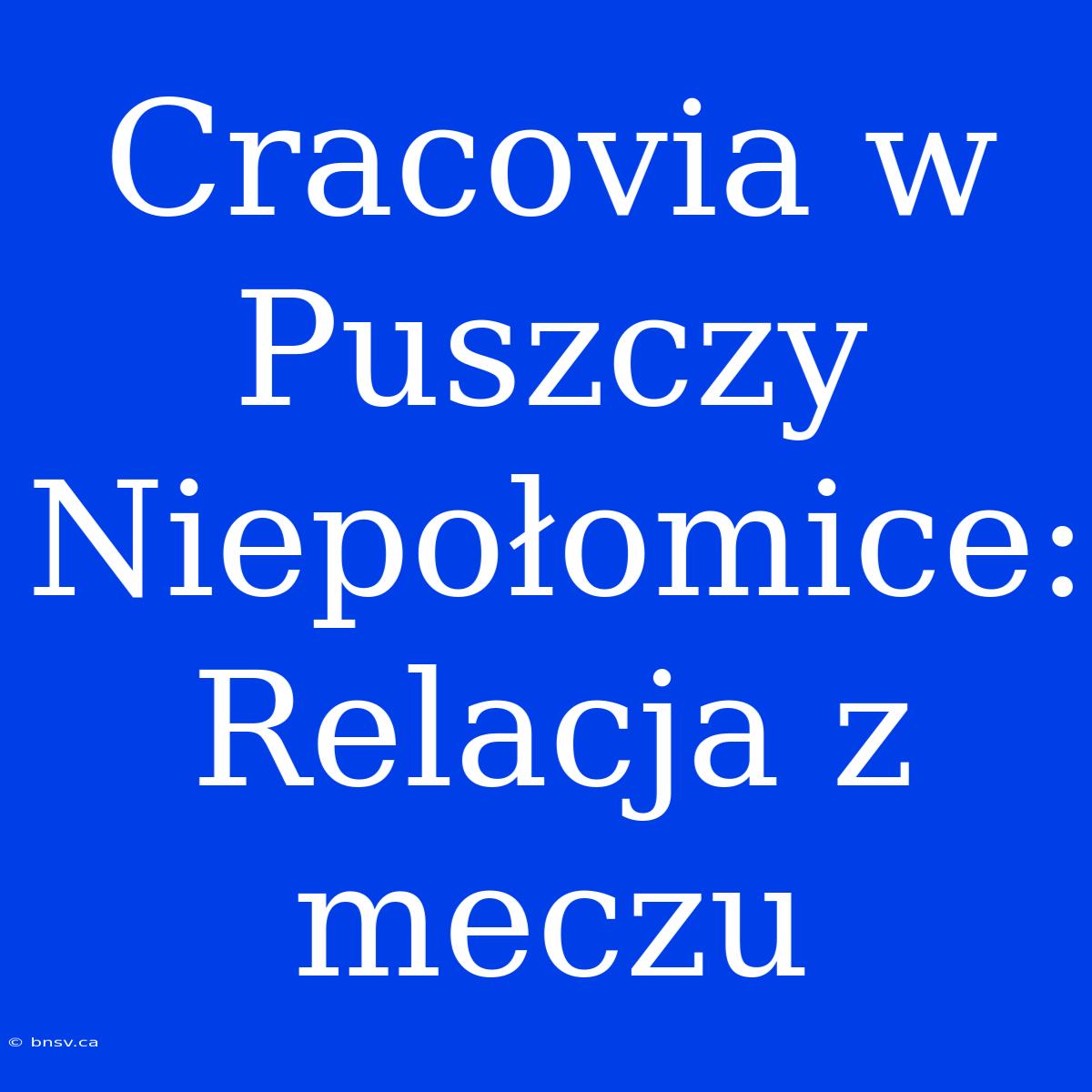 Cracovia W Puszczy Niepołomice: Relacja Z Meczu