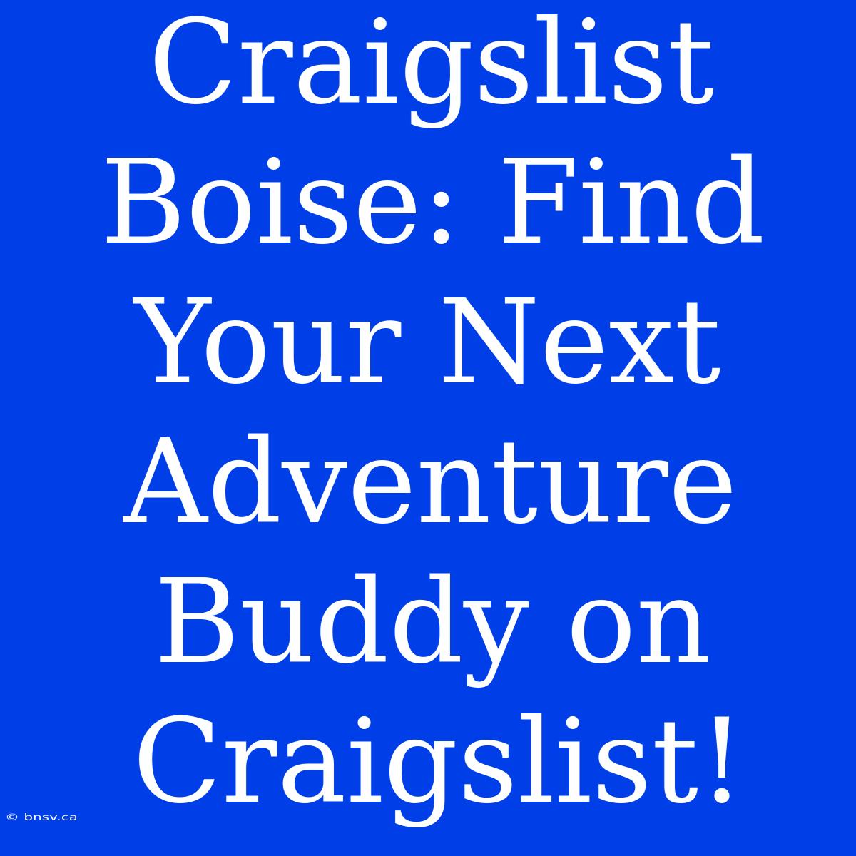 Craigslist Boise: Find Your Next Adventure Buddy On Craigslist!