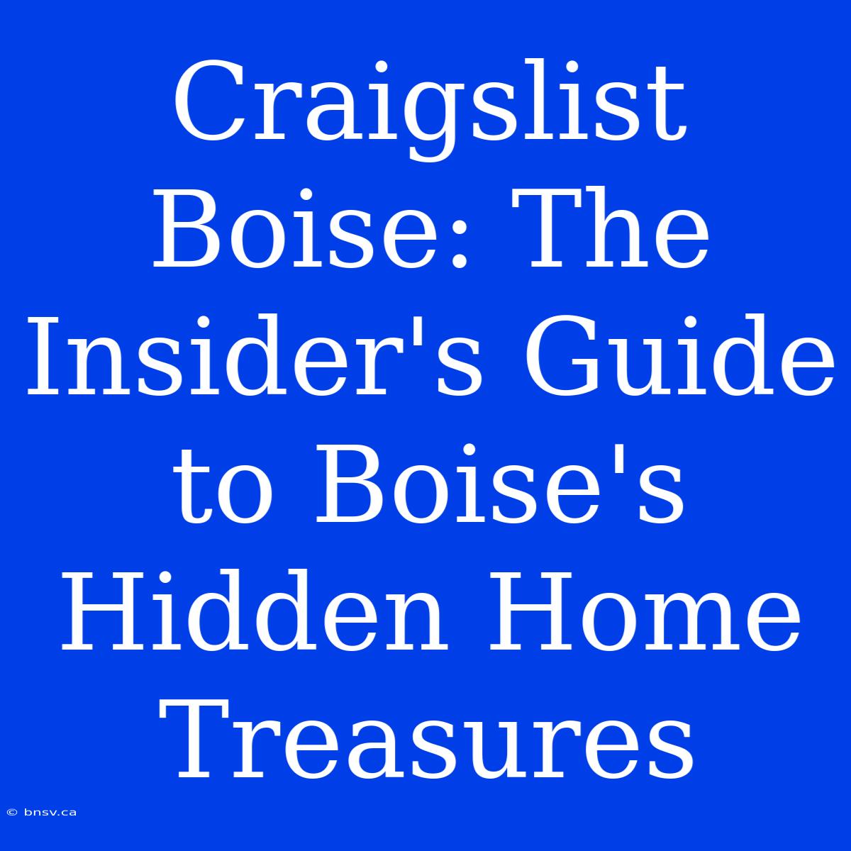 Craigslist Boise: The Insider's Guide To Boise's Hidden Home Treasures