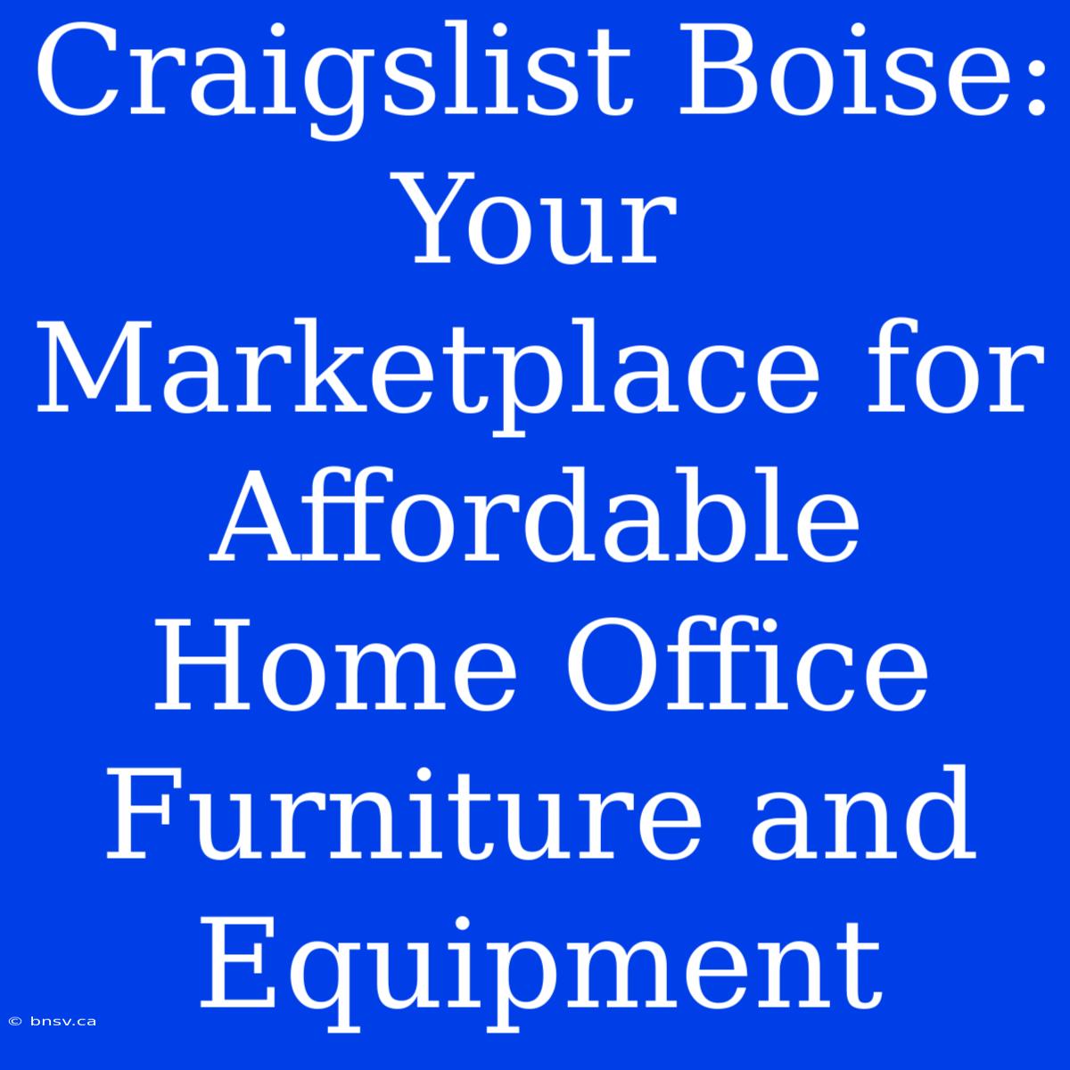 Craigslist Boise: Your Marketplace For Affordable Home Office Furniture And Equipment