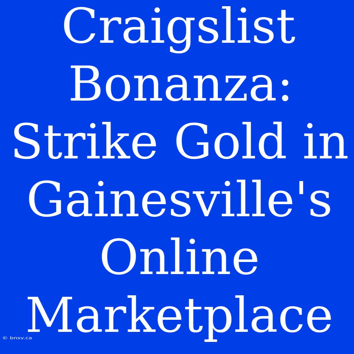 Craigslist Bonanza: Strike Gold In Gainesville's Online Marketplace