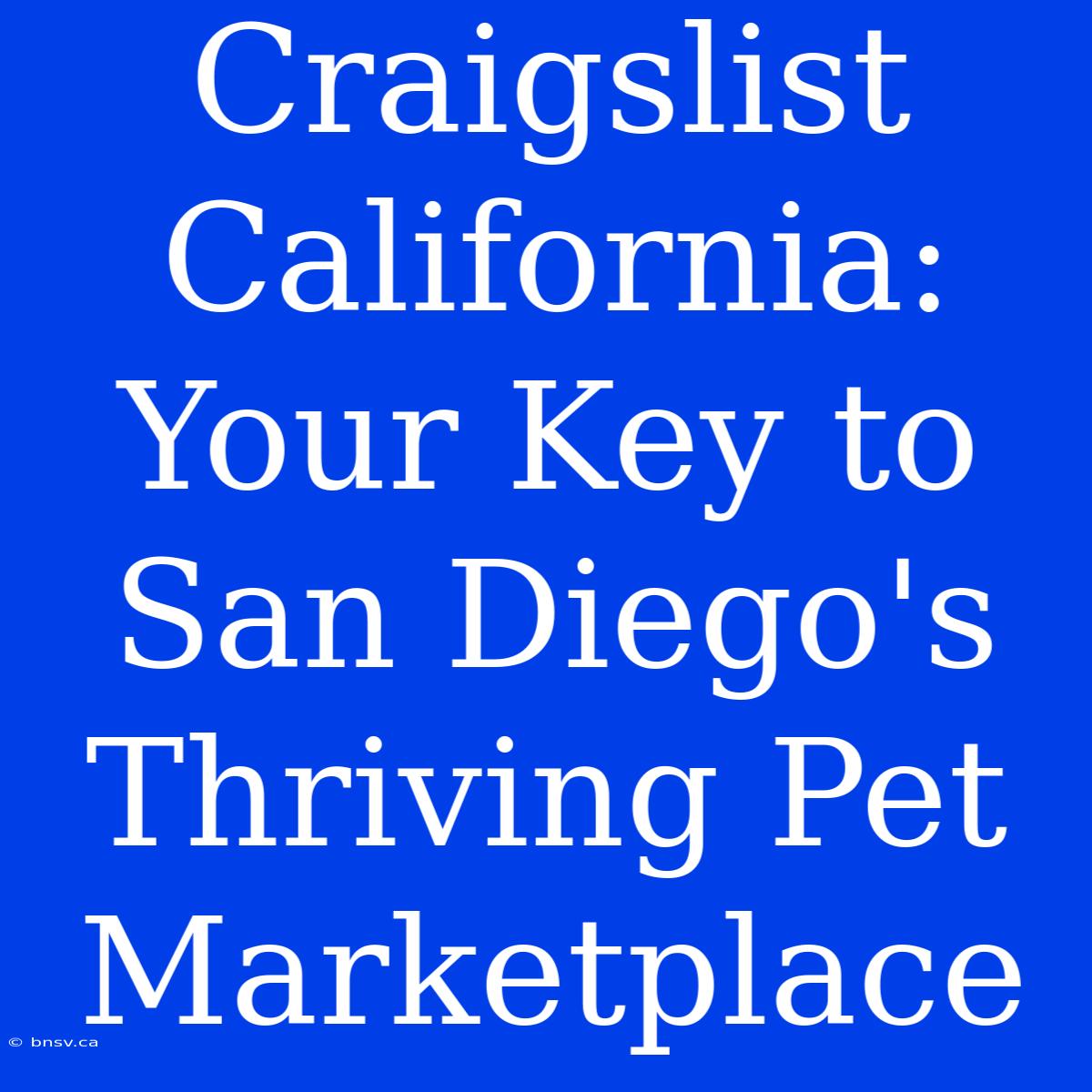 Craigslist California: Your Key To San Diego's Thriving Pet Marketplace