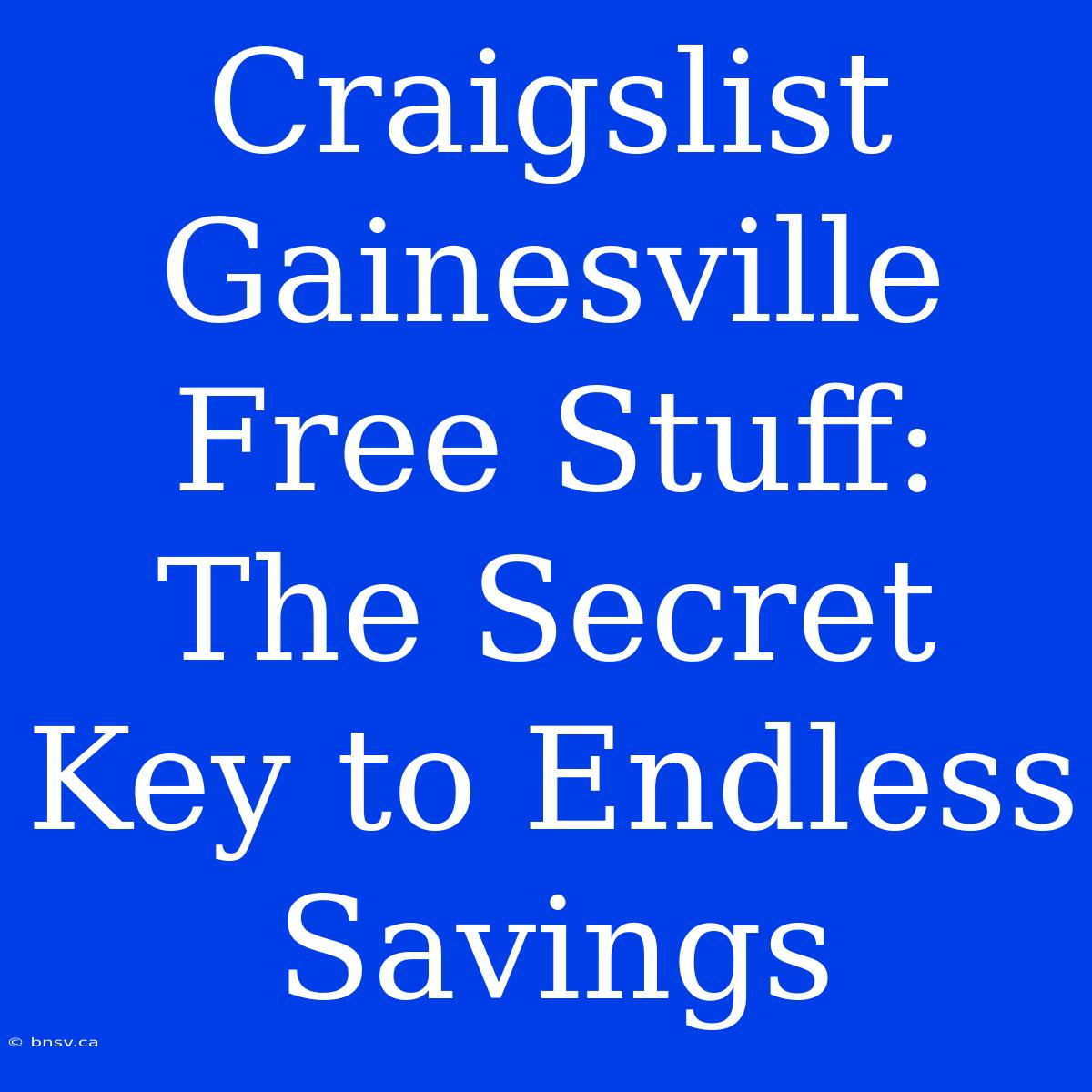 Craigslist Gainesville Free Stuff: The Secret Key To Endless Savings