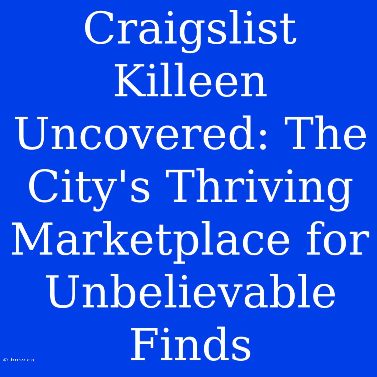 Craigslist Killeen Uncovered: The City's Thriving Marketplace For Unbelievable Finds