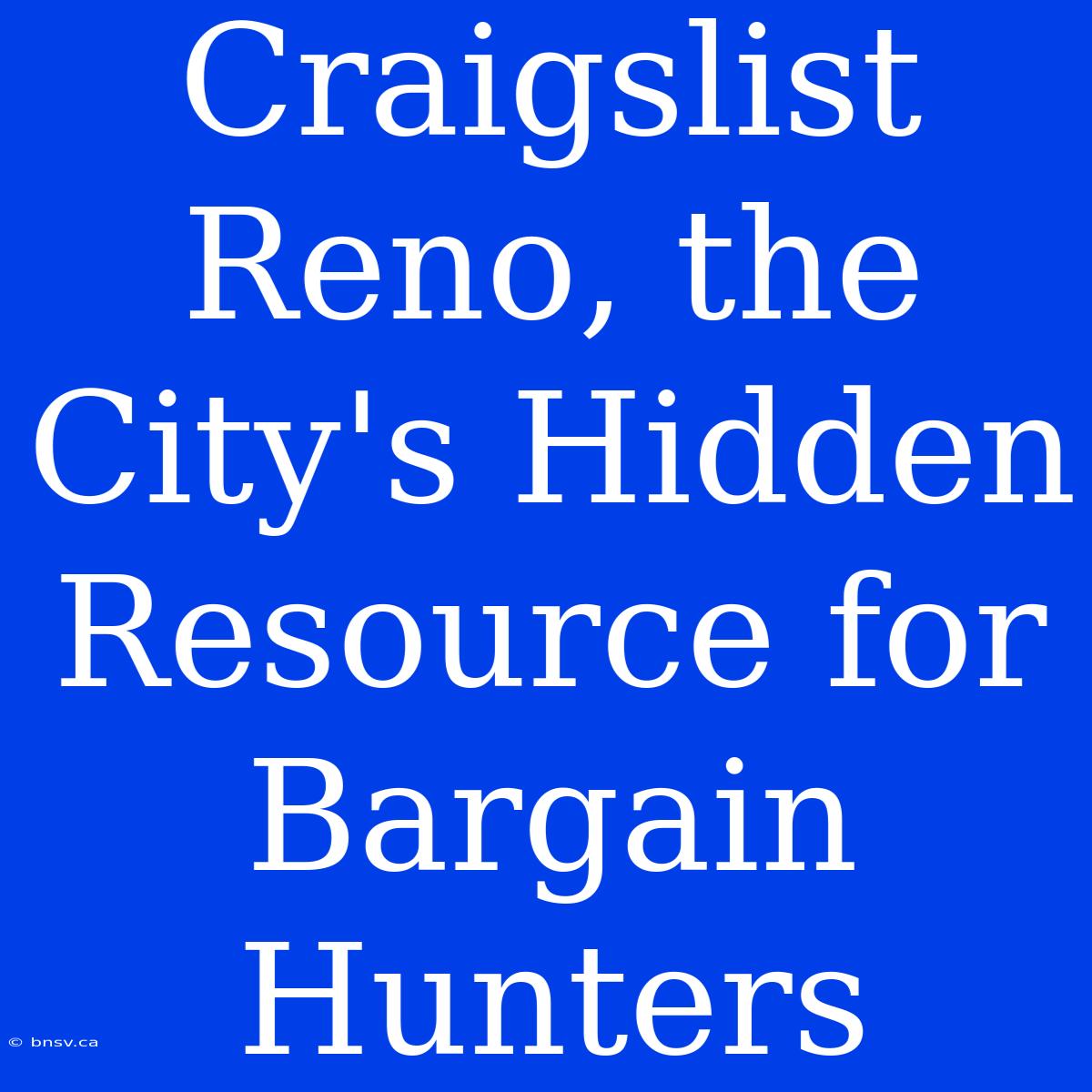 Craigslist Reno, The City's Hidden Resource For Bargain Hunters