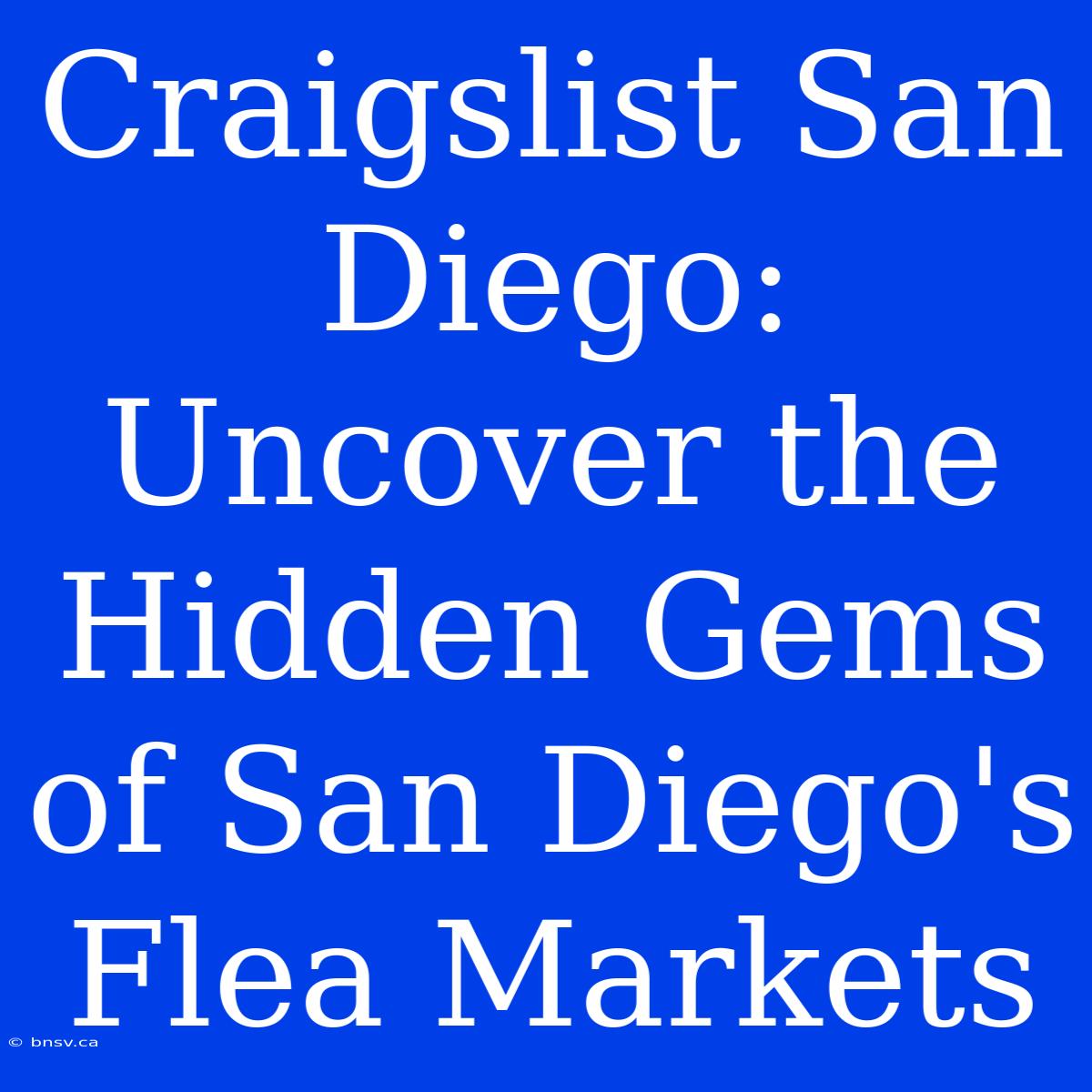 Craigslist San Diego: Uncover The Hidden Gems Of San Diego's Flea Markets