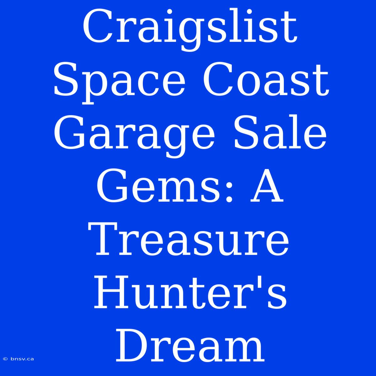 Craigslist Space Coast Garage Sale Gems: A Treasure Hunter's Dream