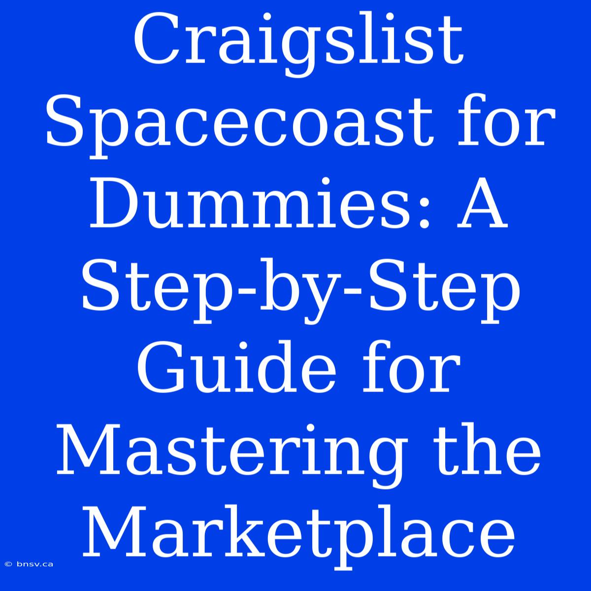 Craigslist Spacecoast For Dummies: A Step-by-Step Guide For Mastering The Marketplace