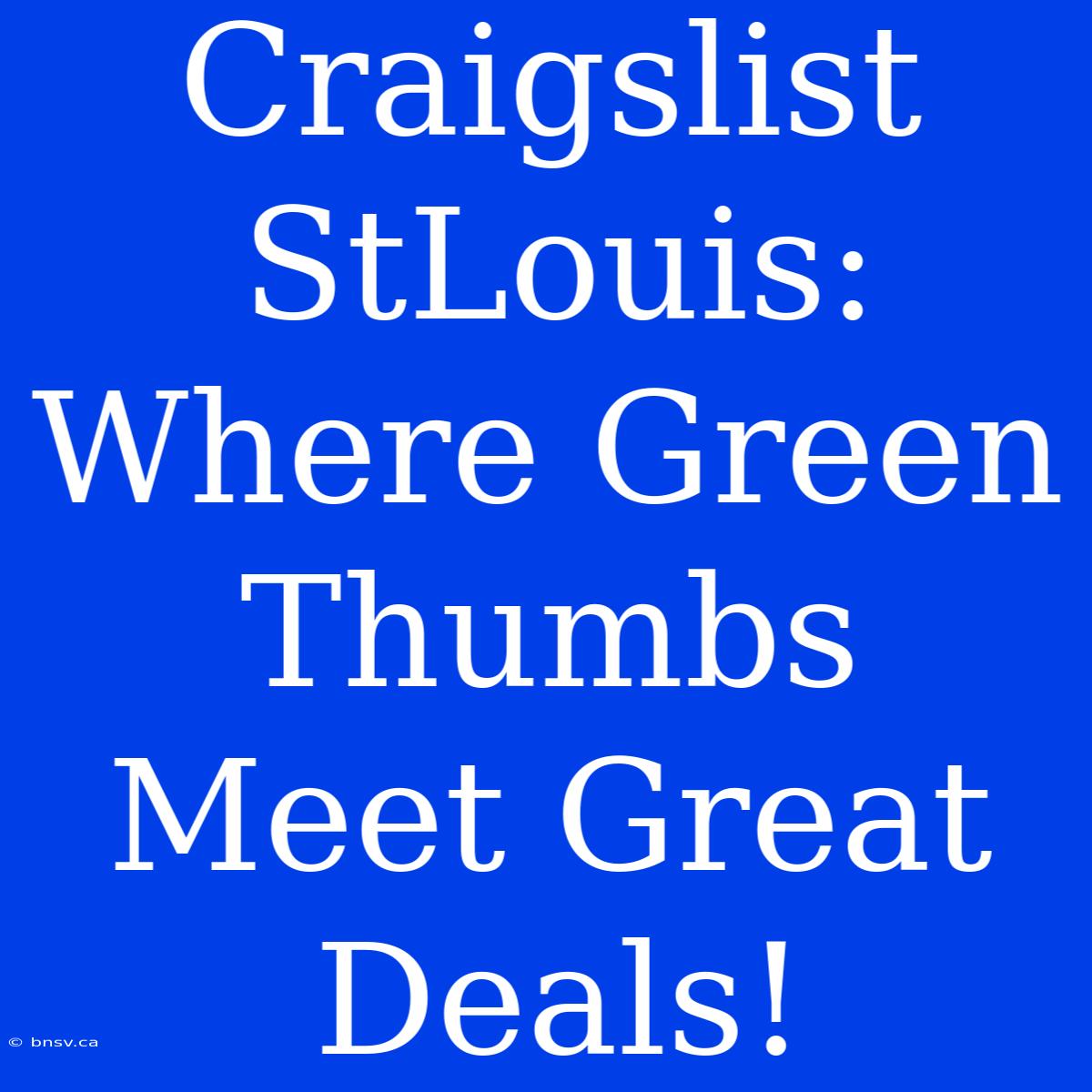 Craigslist StLouis: Where Green Thumbs Meet Great Deals!