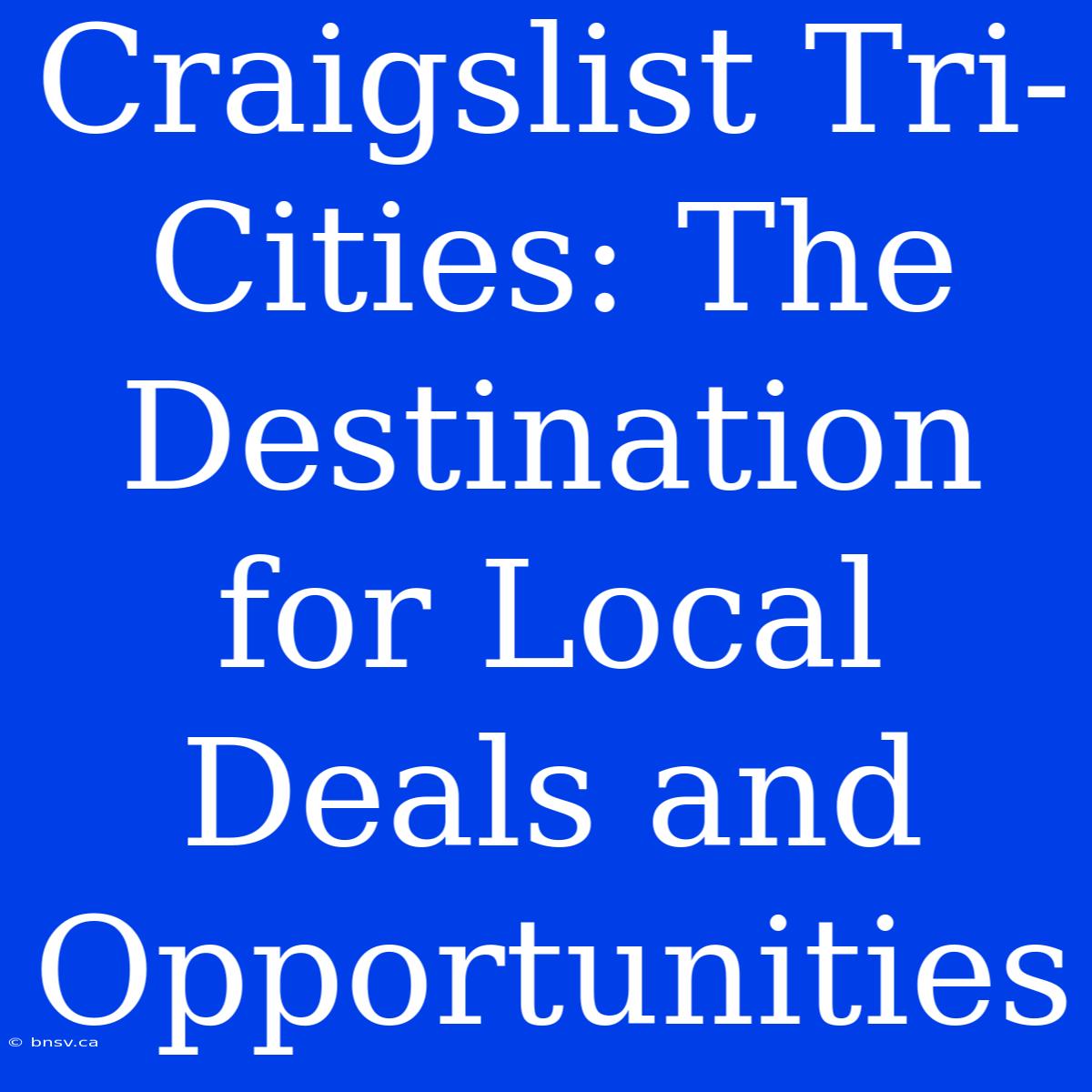 Craigslist Tri-Cities: The Destination For Local Deals And Opportunities