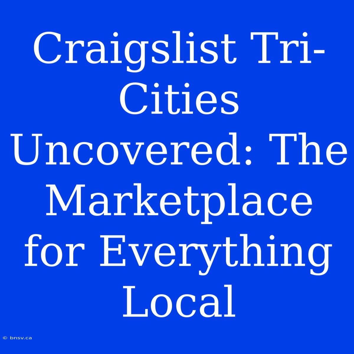 Craigslist Tri-Cities Uncovered: The Marketplace For Everything Local