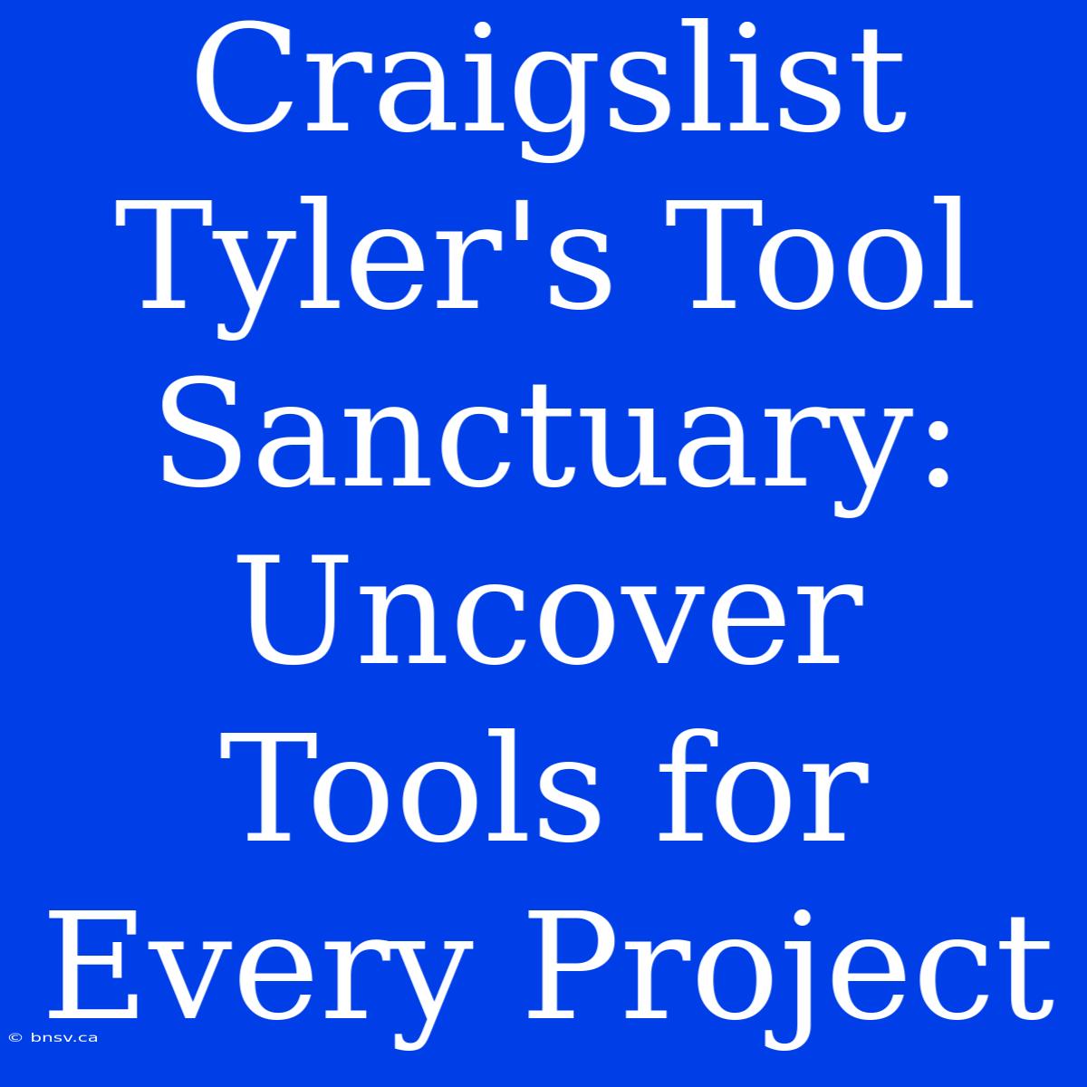 Craigslist Tyler's Tool Sanctuary: Uncover Tools For Every Project