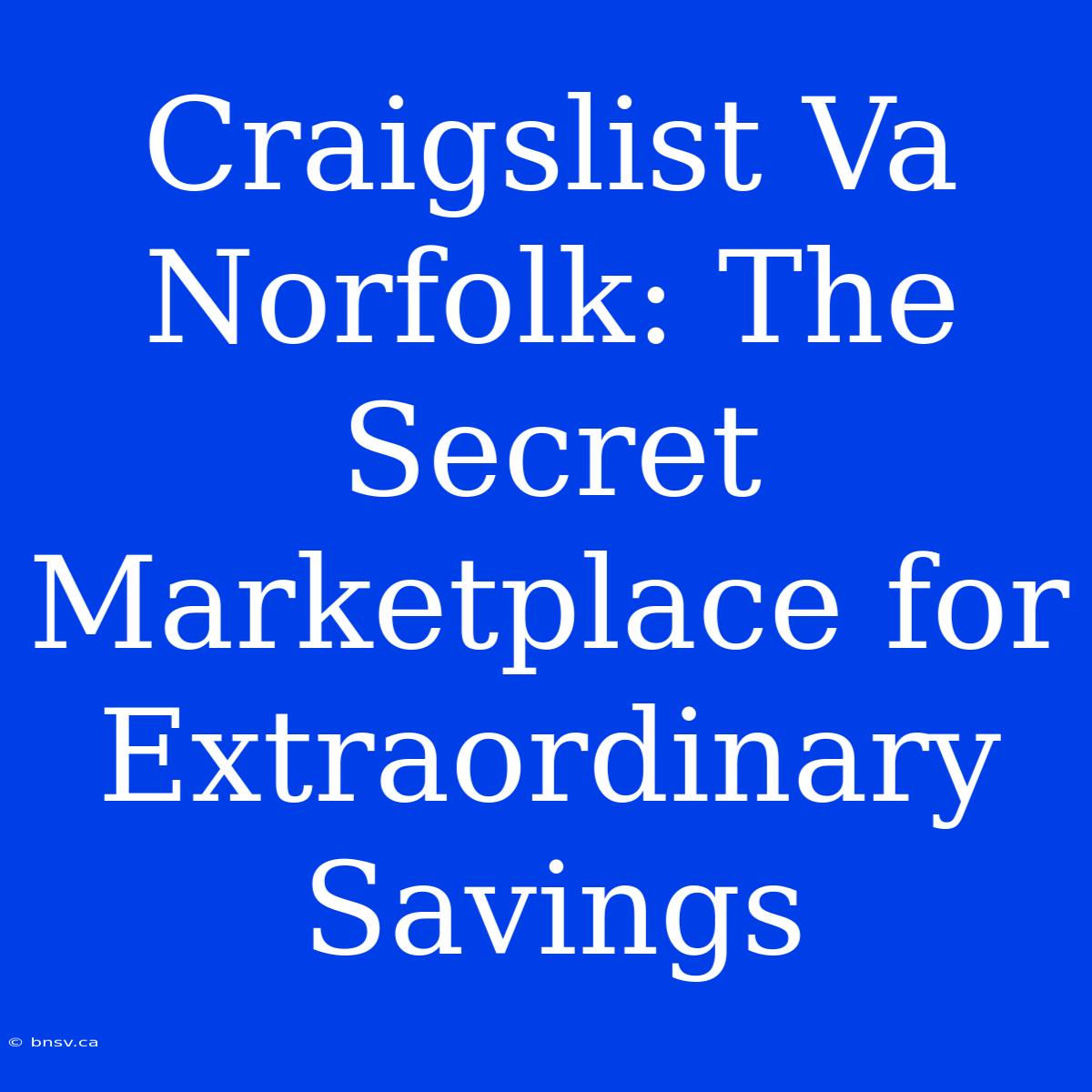 Craigslist Va Norfolk: The Secret Marketplace For Extraordinary Savings