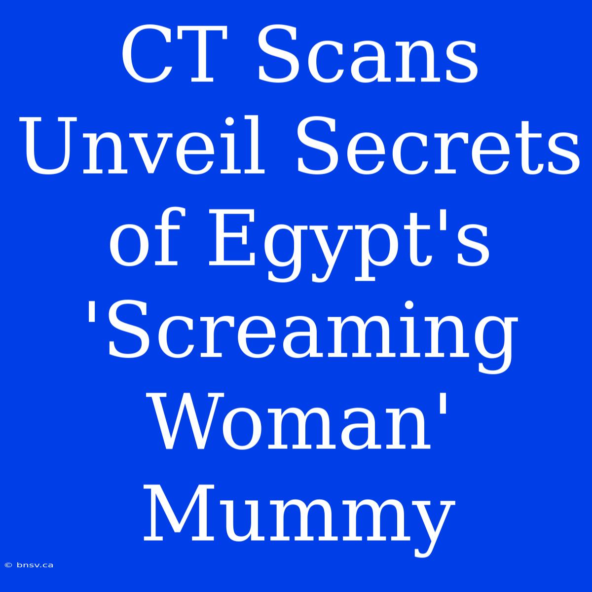 CT Scans Unveil Secrets Of Egypt's 'Screaming Woman' Mummy