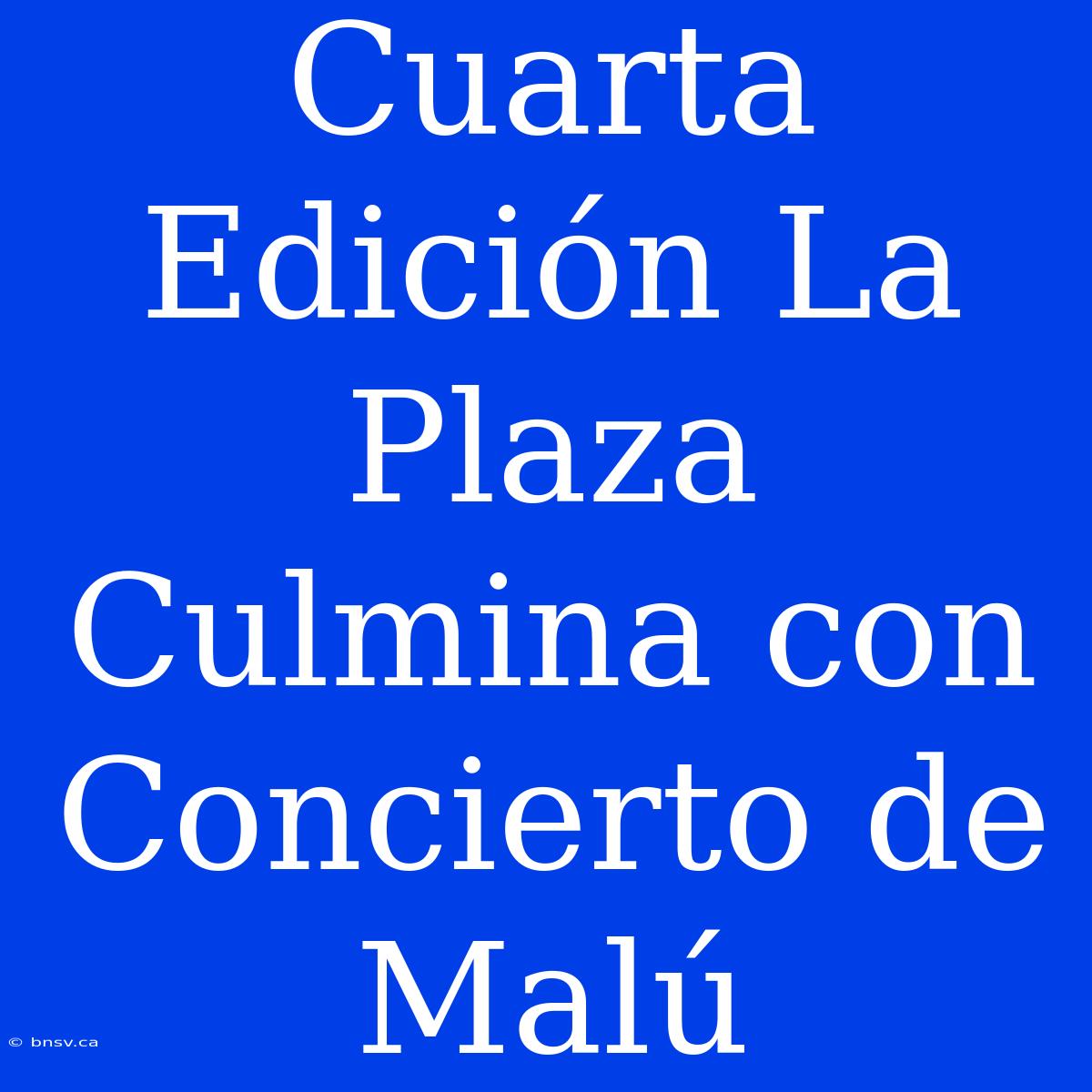 Cuarta Edición La Plaza Culmina Con Concierto De Malú