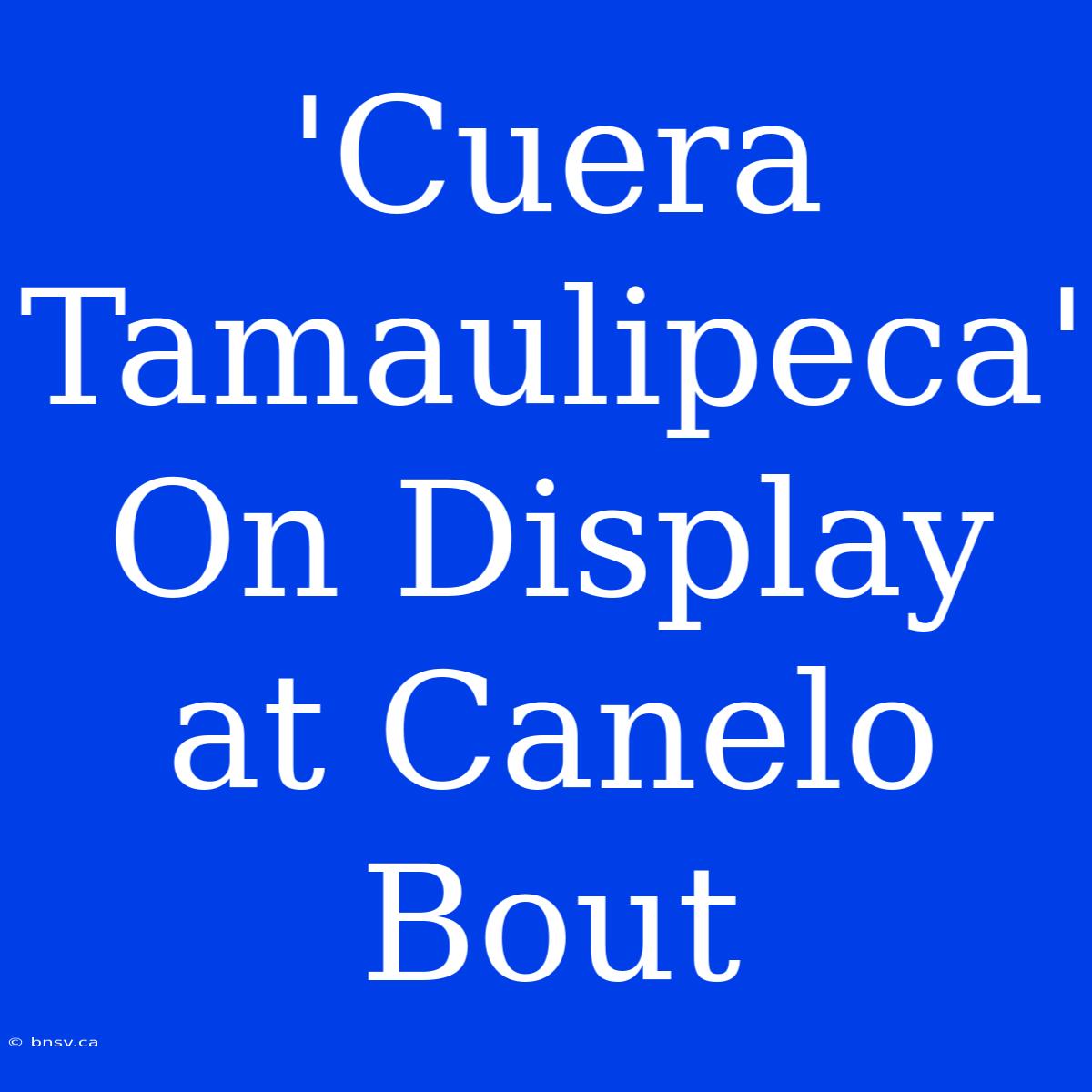 'Cuera Tamaulipeca'  On Display At Canelo Bout