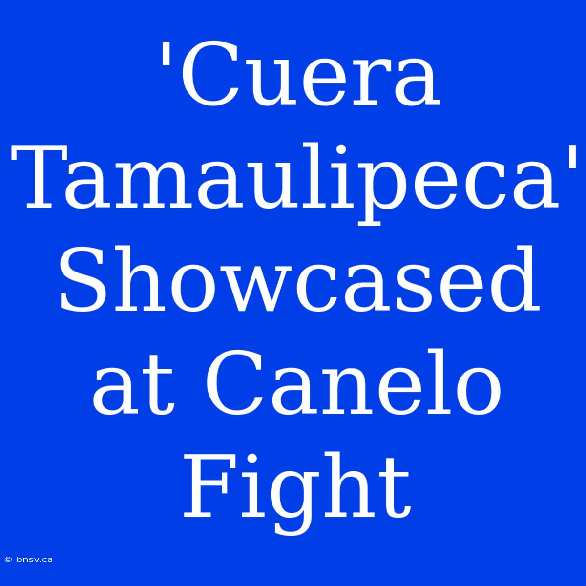 'Cuera Tamaulipeca' Showcased At Canelo Fight