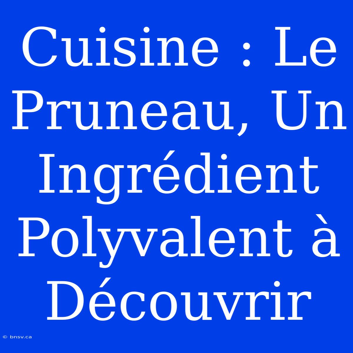 Cuisine : Le Pruneau, Un Ingrédient Polyvalent À Découvrir