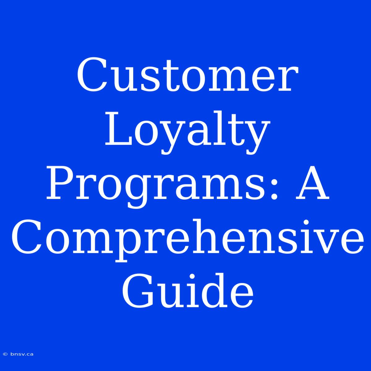 Customer Loyalty Programs: A Comprehensive Guide