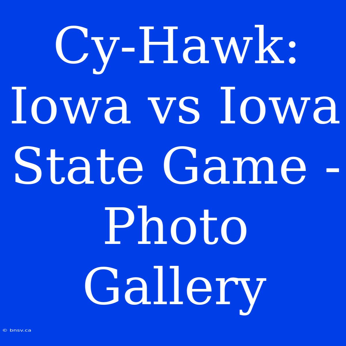 Cy-Hawk: Iowa Vs Iowa State Game - Photo Gallery