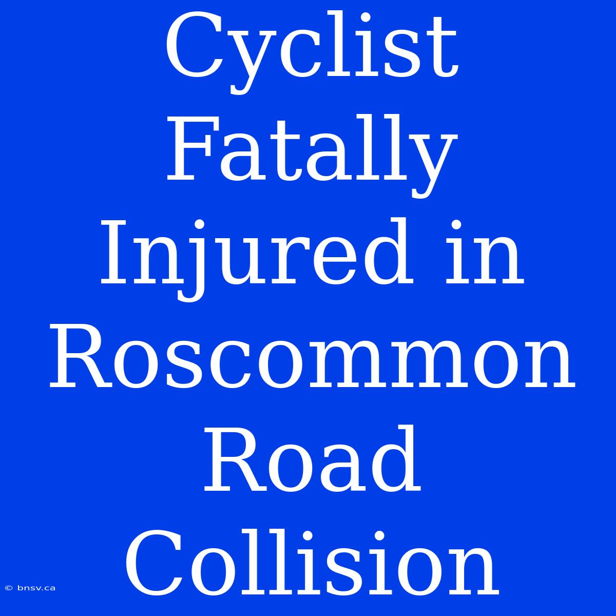 Cyclist Fatally Injured In Roscommon Road Collision