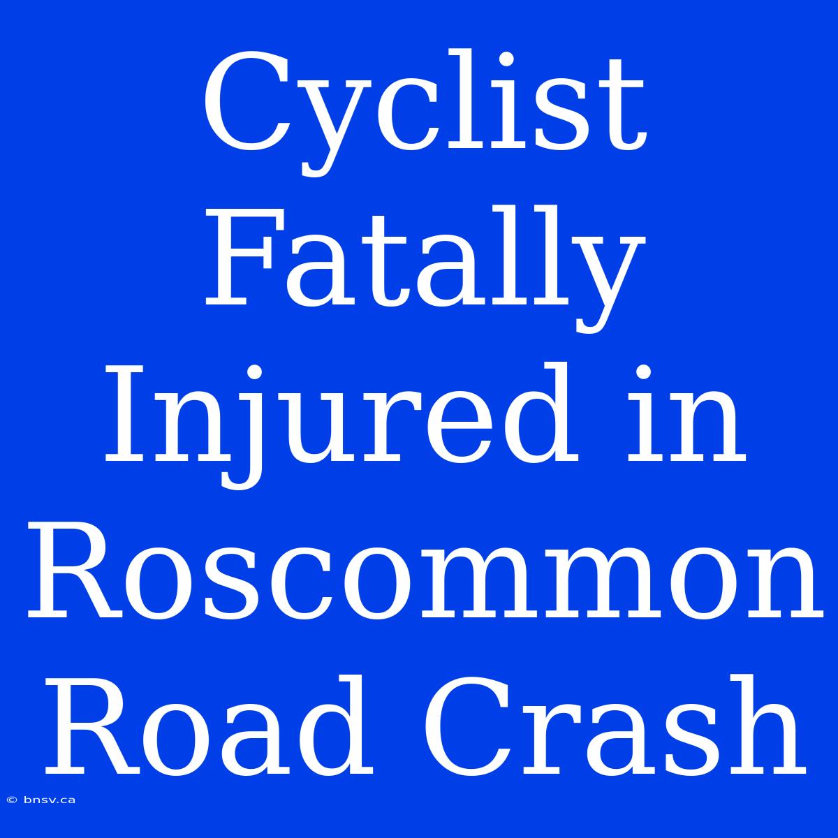 Cyclist Fatally Injured In Roscommon Road Crash