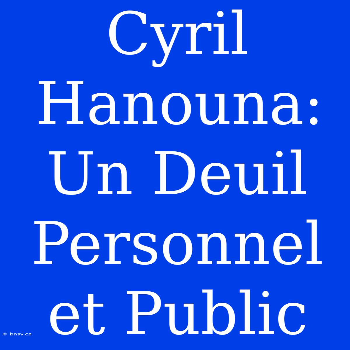 Cyril Hanouna: Un Deuil Personnel Et Public