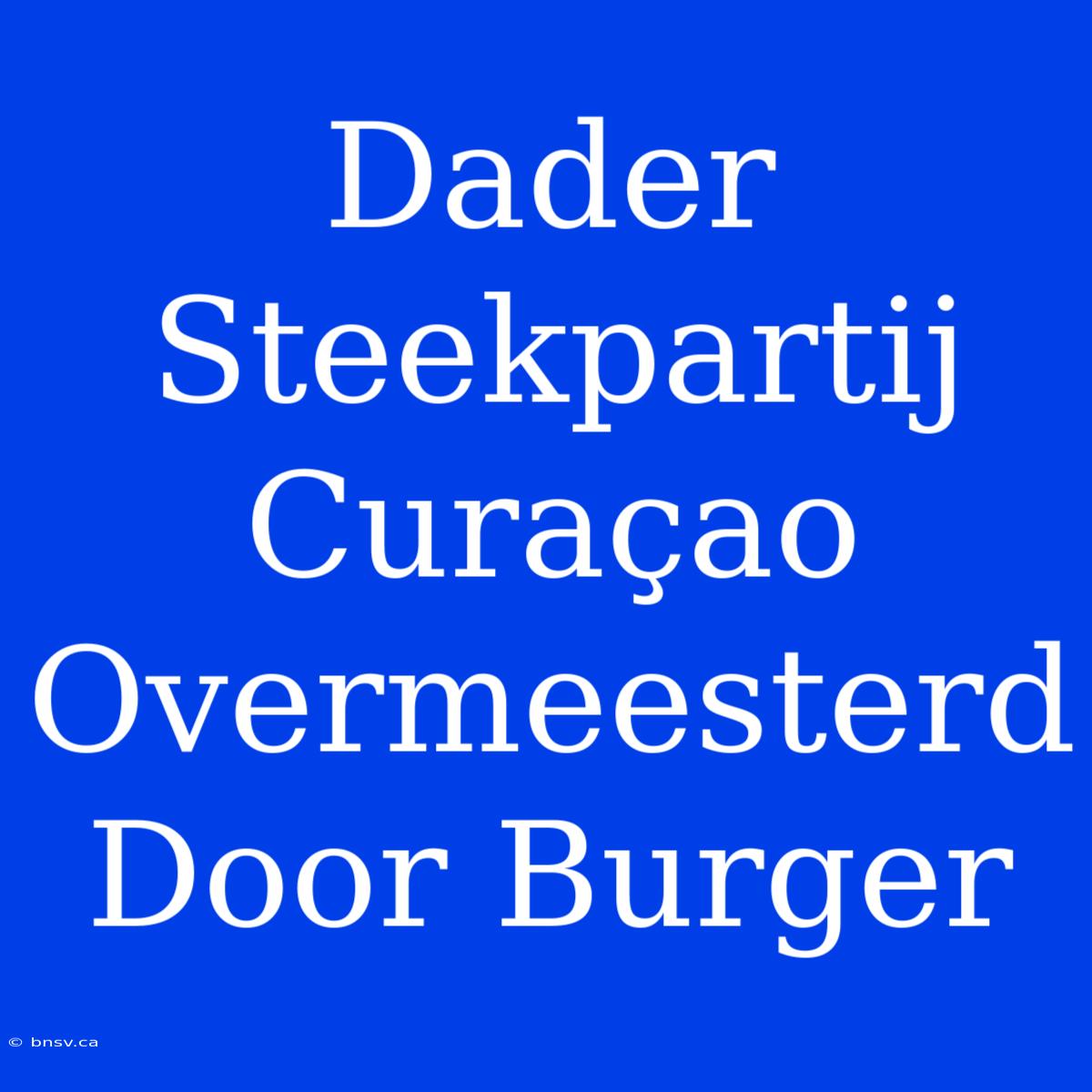 Dader Steekpartij Curaçao Overmeesterd Door Burger