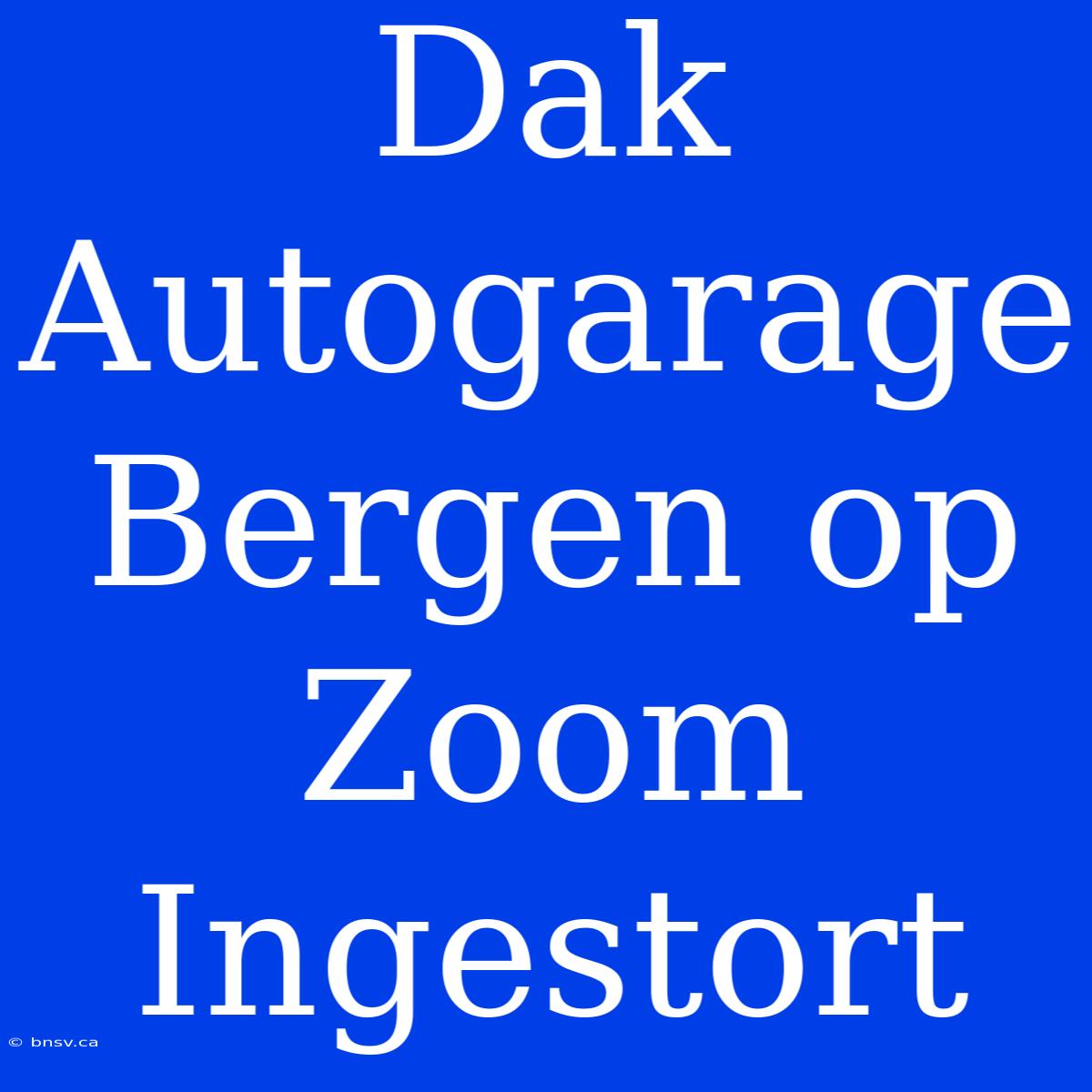 Dak Autogarage Bergen Op Zoom Ingestort