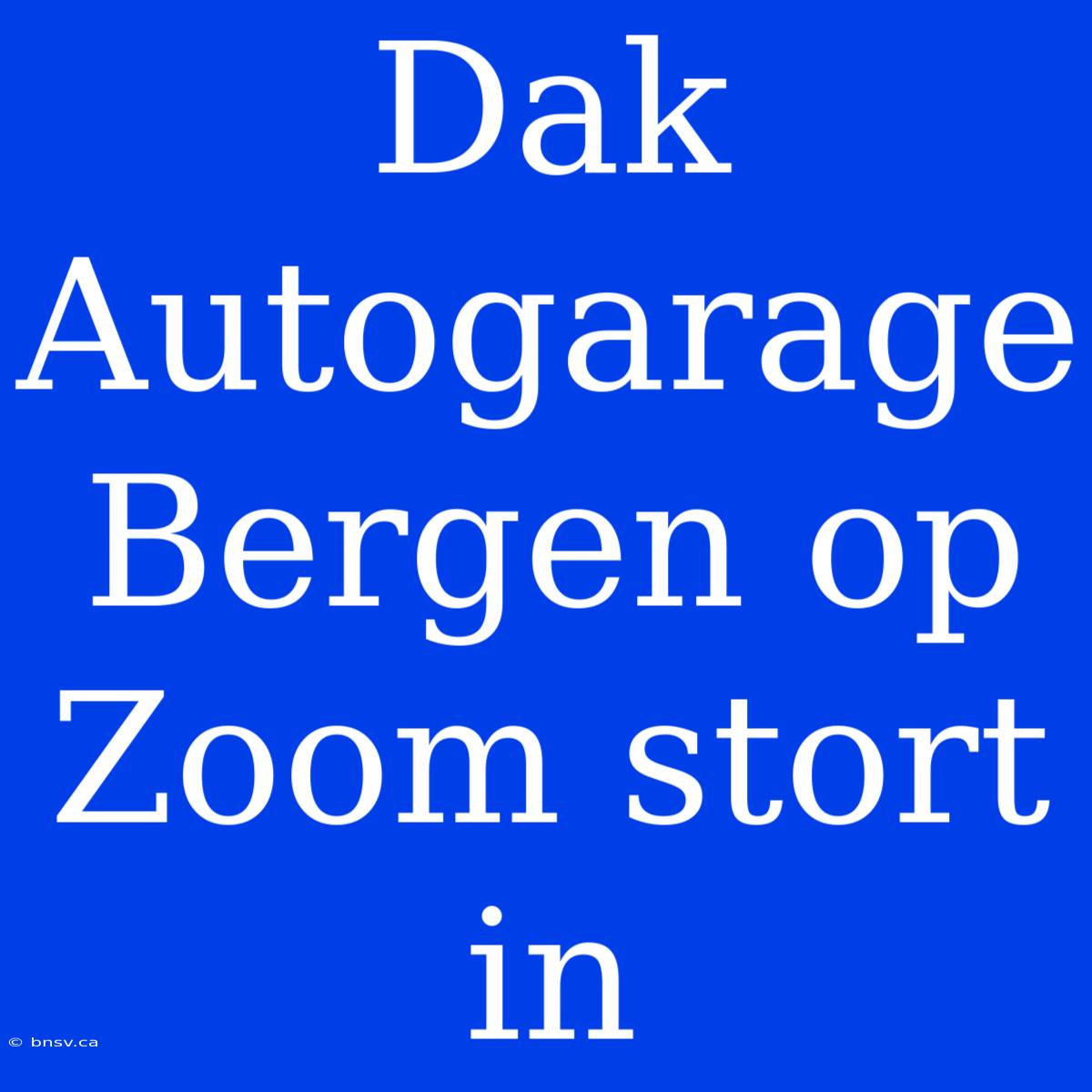 Dak Autogarage Bergen Op Zoom Stort In