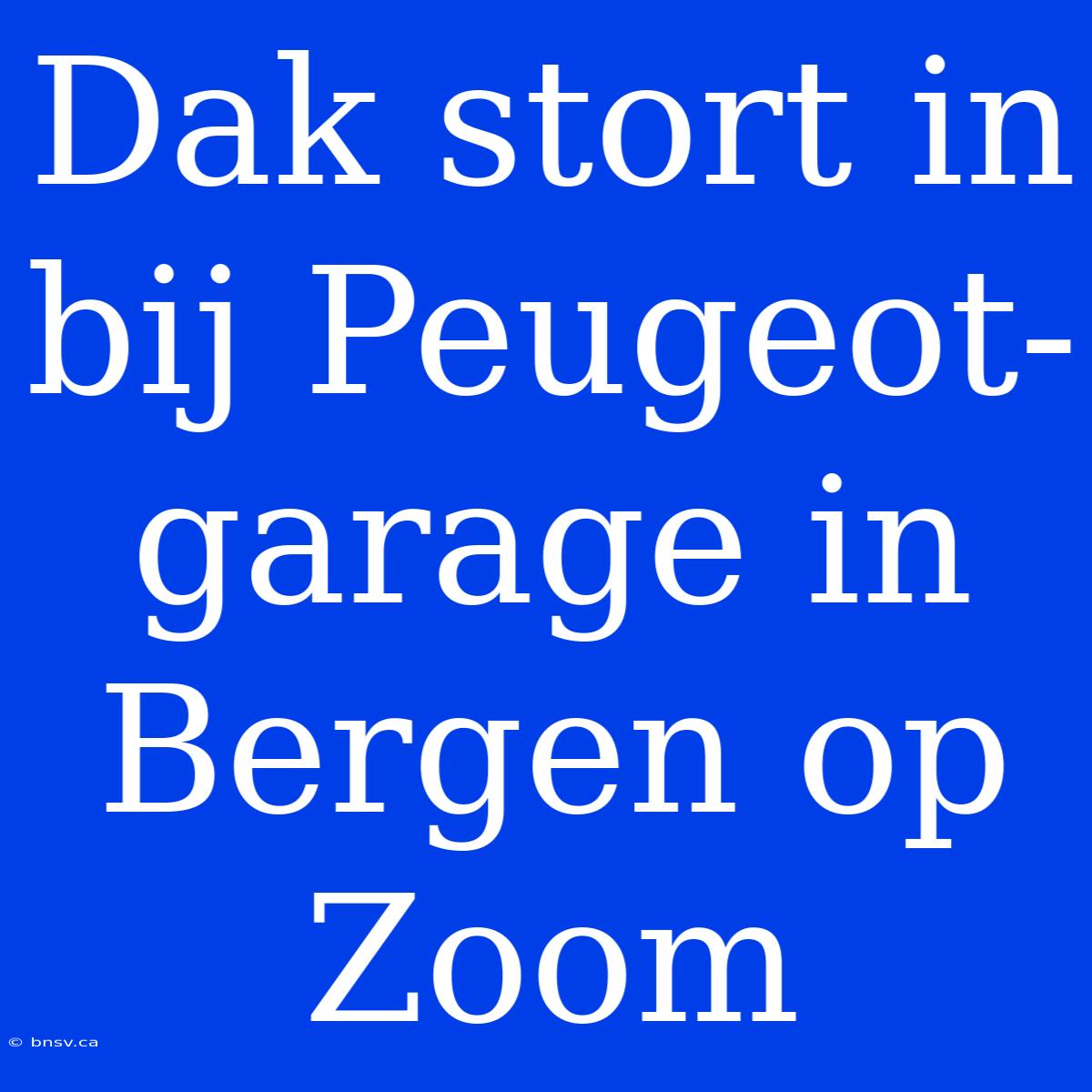 Dak Stort In Bij Peugeot-garage In Bergen Op Zoom